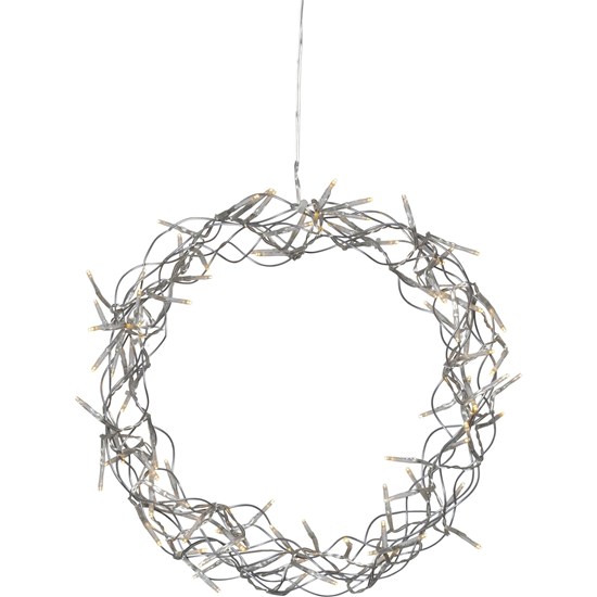 Závěsný svítící věnec CURLY 80x LED P.30 cm stříbrný_1