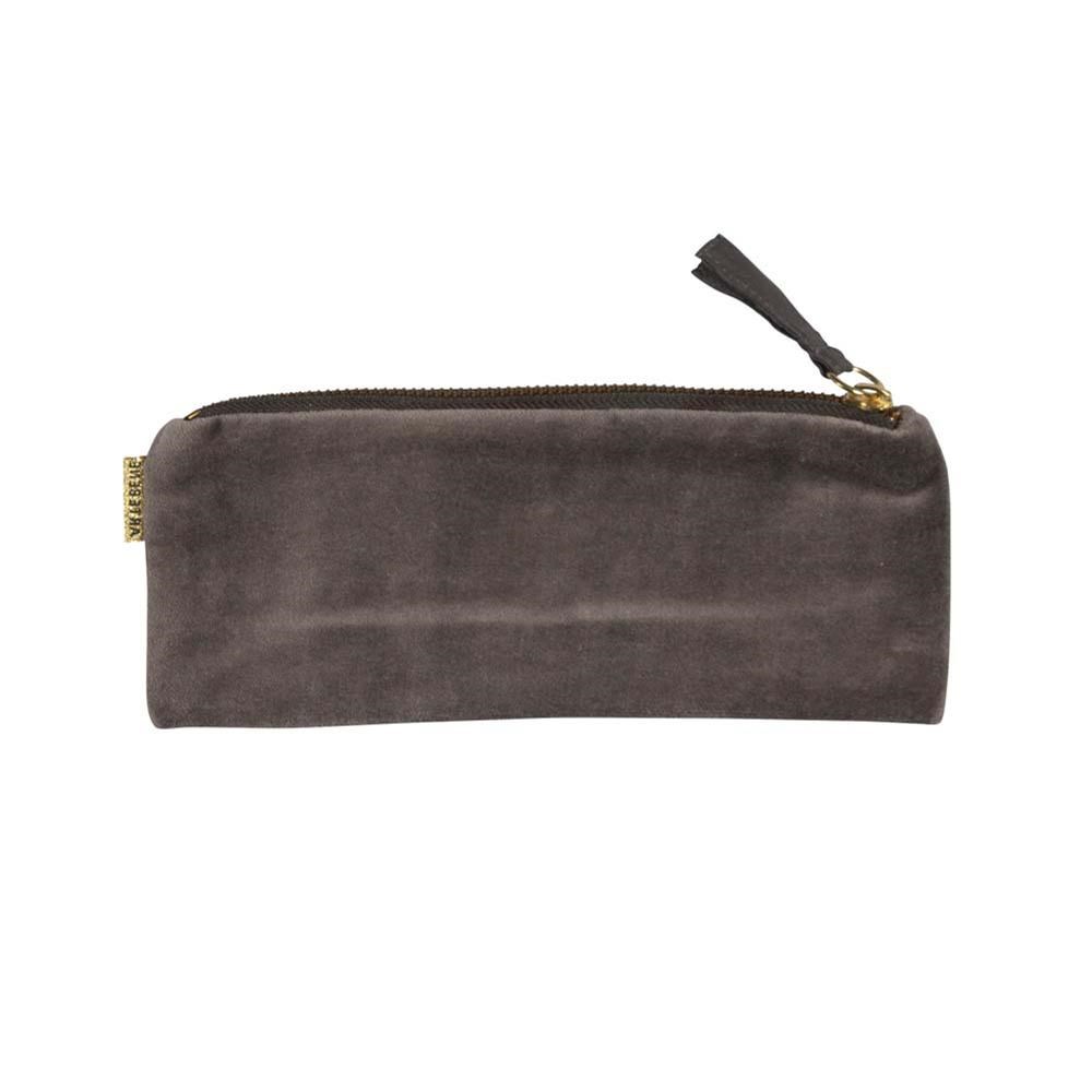 Sametový penál 20x8,5 cm Herz grau_0
