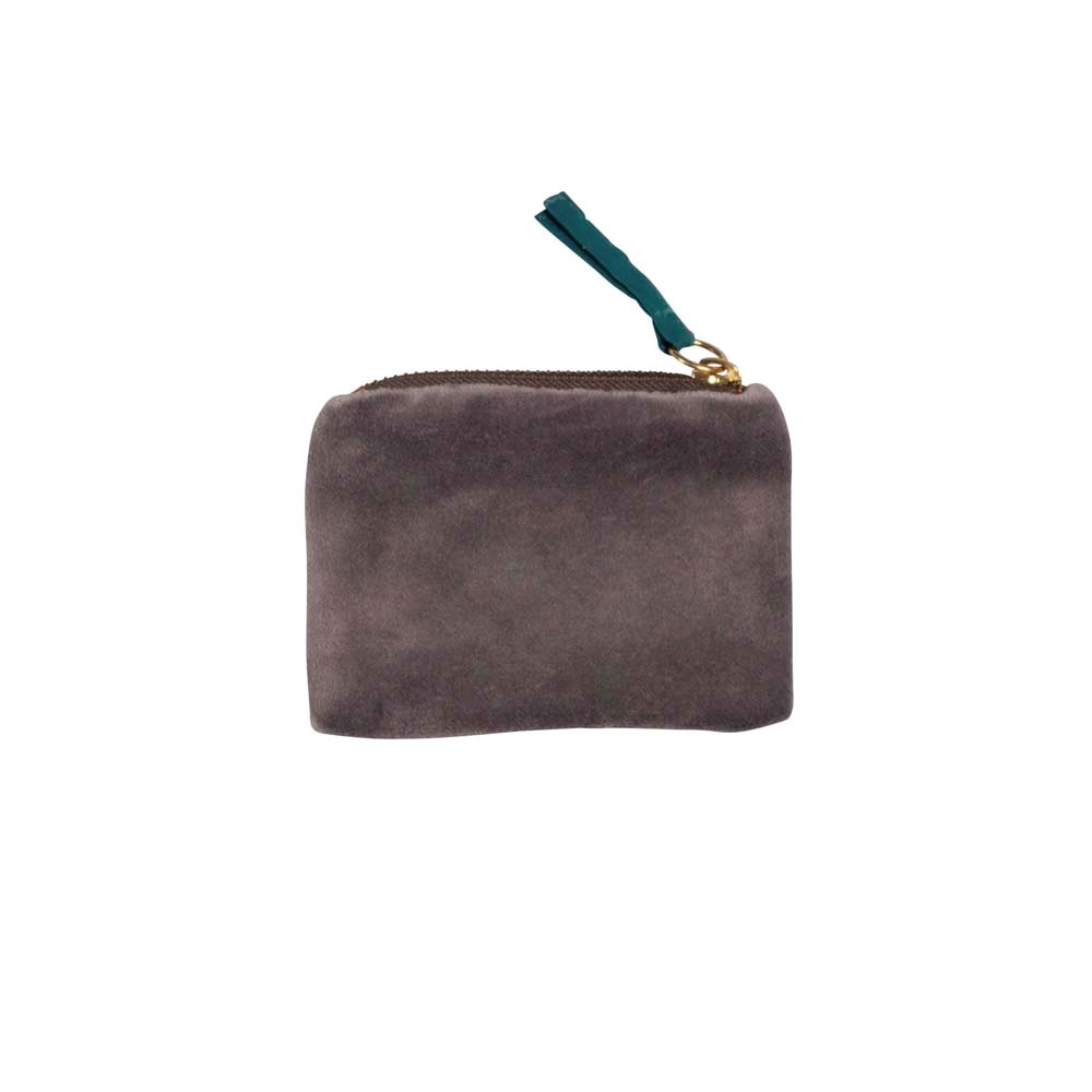 Sametová taštička na mince 12x8 cm Herz grau_0