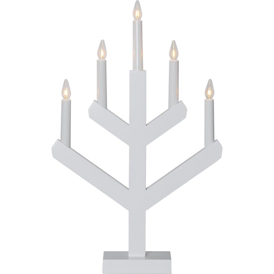 Dekorační svícen VINGA bílý, 5x LED žárovka, 32x50 cm_1