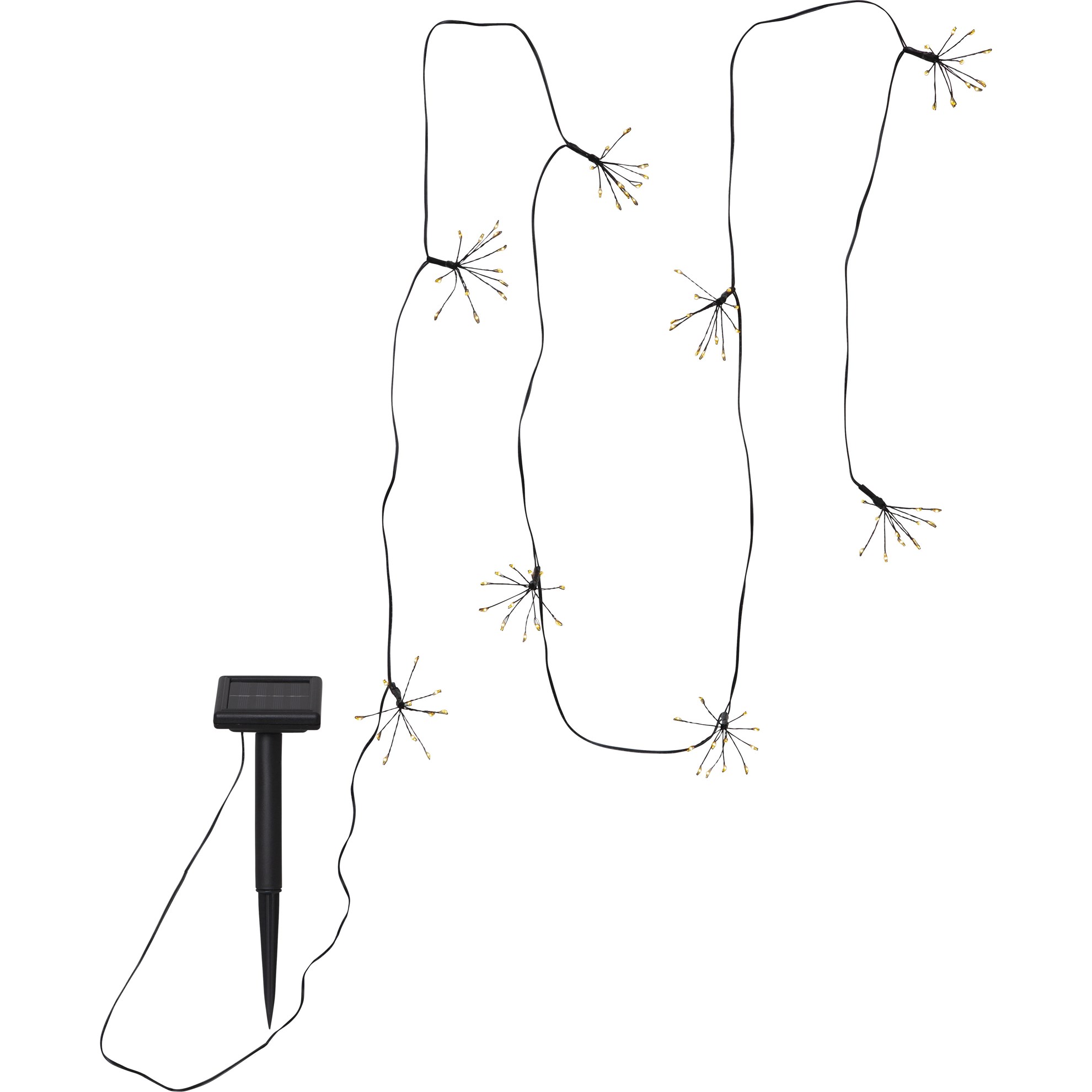 LED solární osvětlení Firework, černý, 96x LED, ca. 210x7cm_0