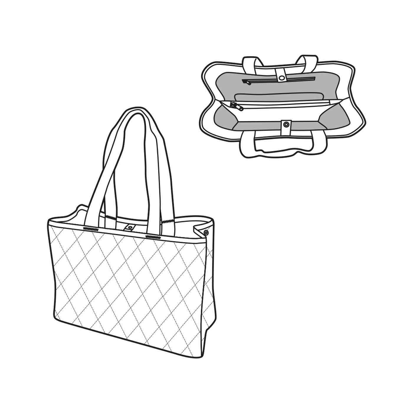 Taška Classic Shopper L rhombus midnight gold_4