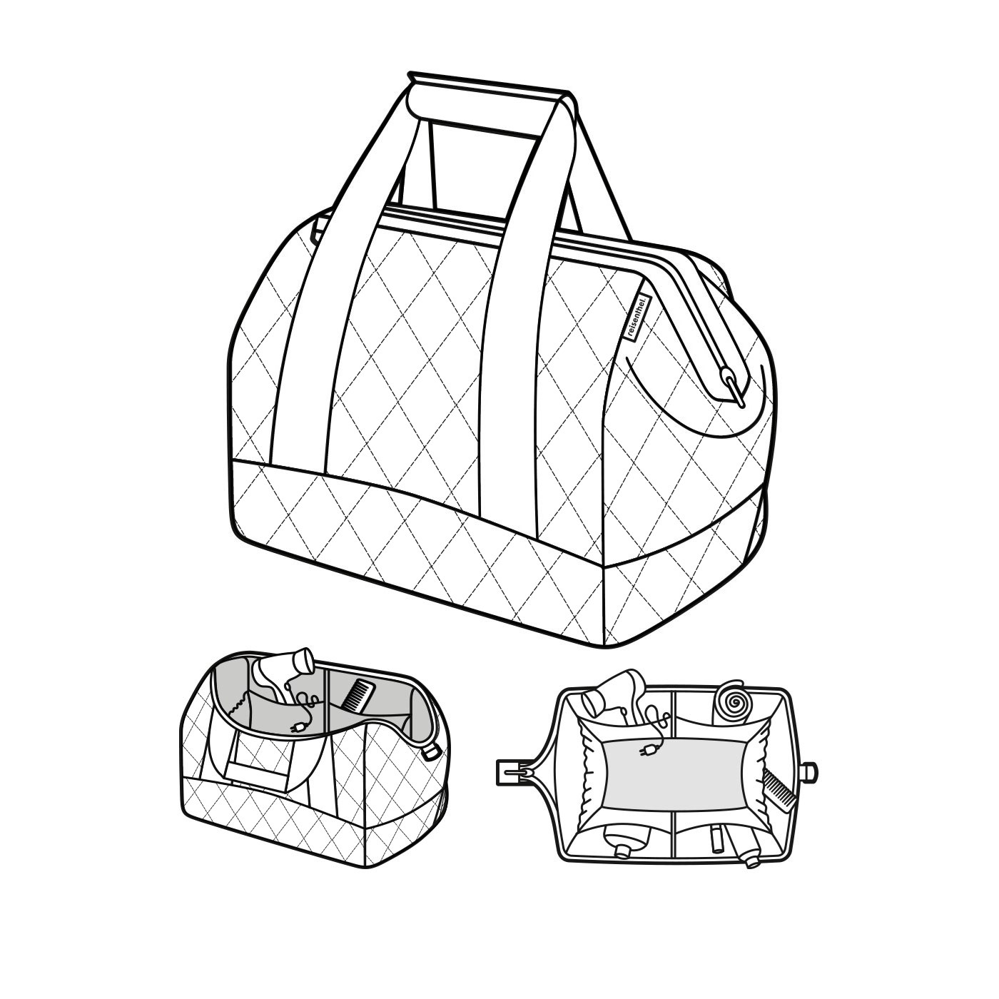 Cestovní taška Allrounder M rhombus black_4