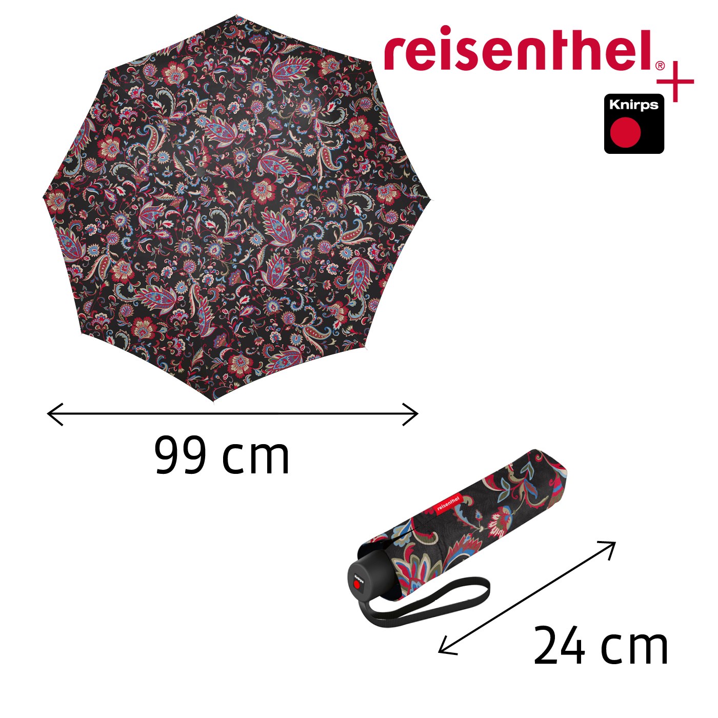 Deštník Umbrella Pocket Classic paisley black_1