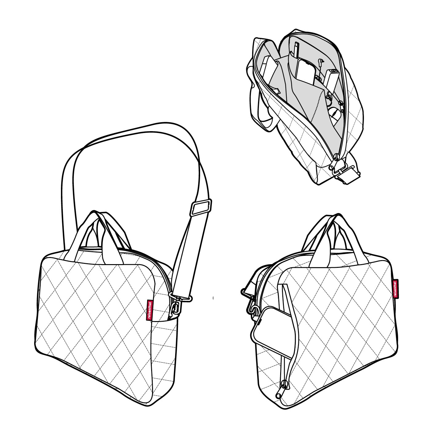 Taška Notebook Bag rhombus light grey_4