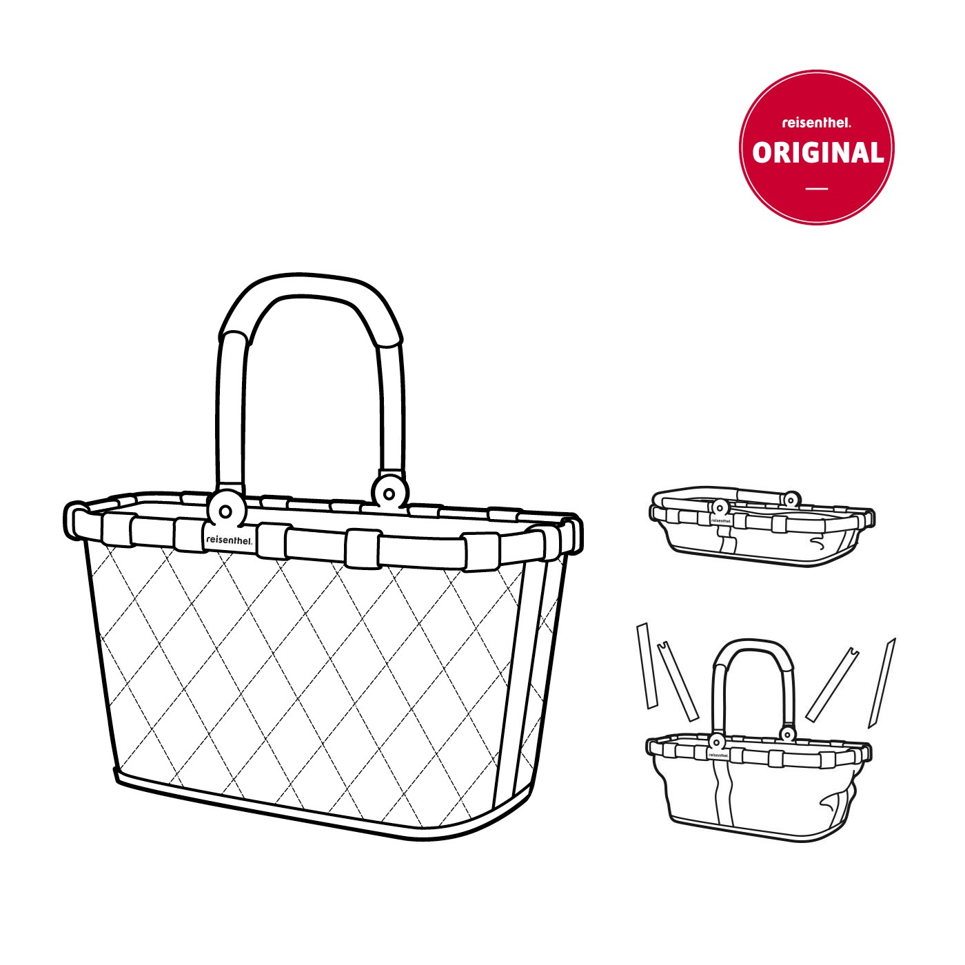 Nákupní košík Carrybag frame rhombus ginger_5