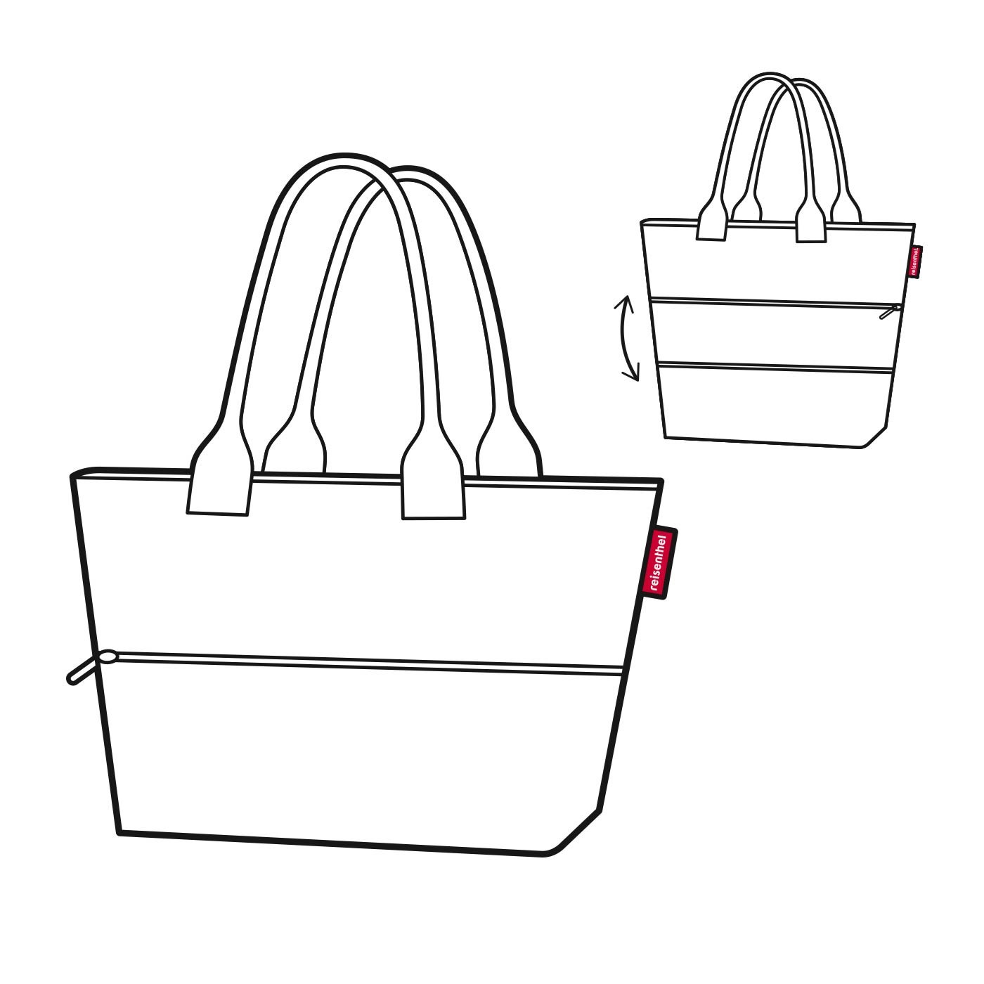 Chytrá taška přes rameno Shopper e1 daisy red_4