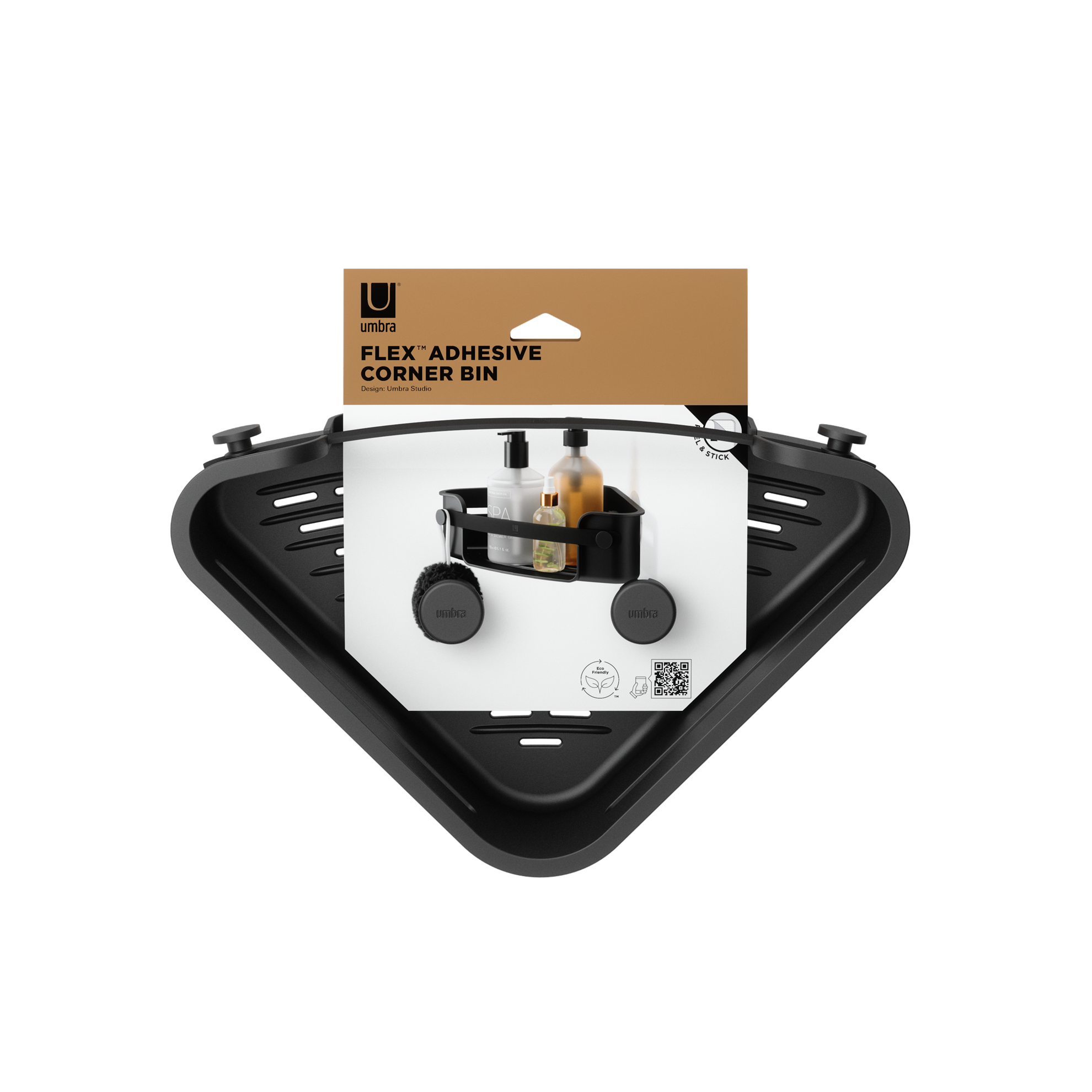 Nástěnná rohová polička FLEX ADHESIVE černá_6