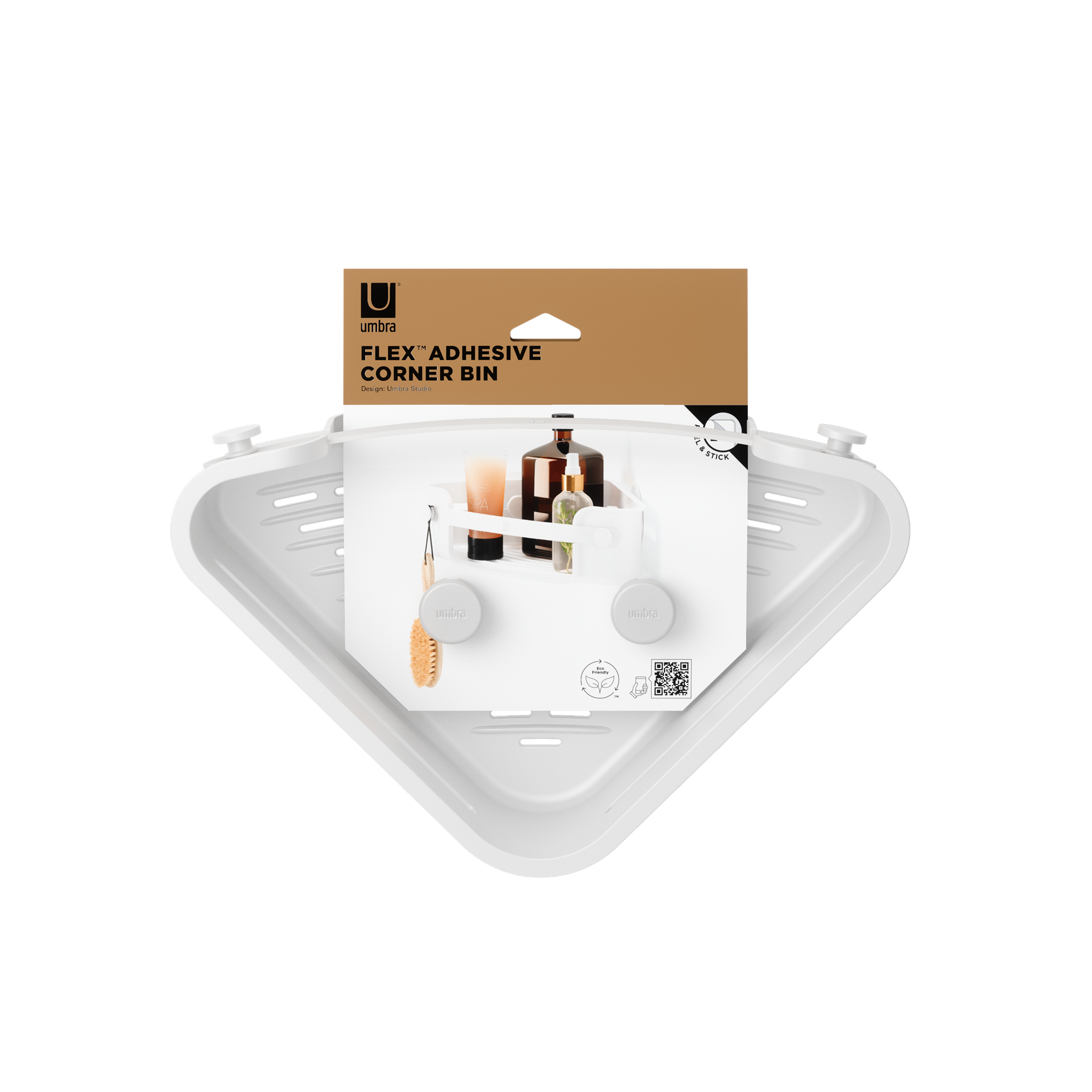 Nástěnná rohová polička FLEX ADHESIVE bílá_6