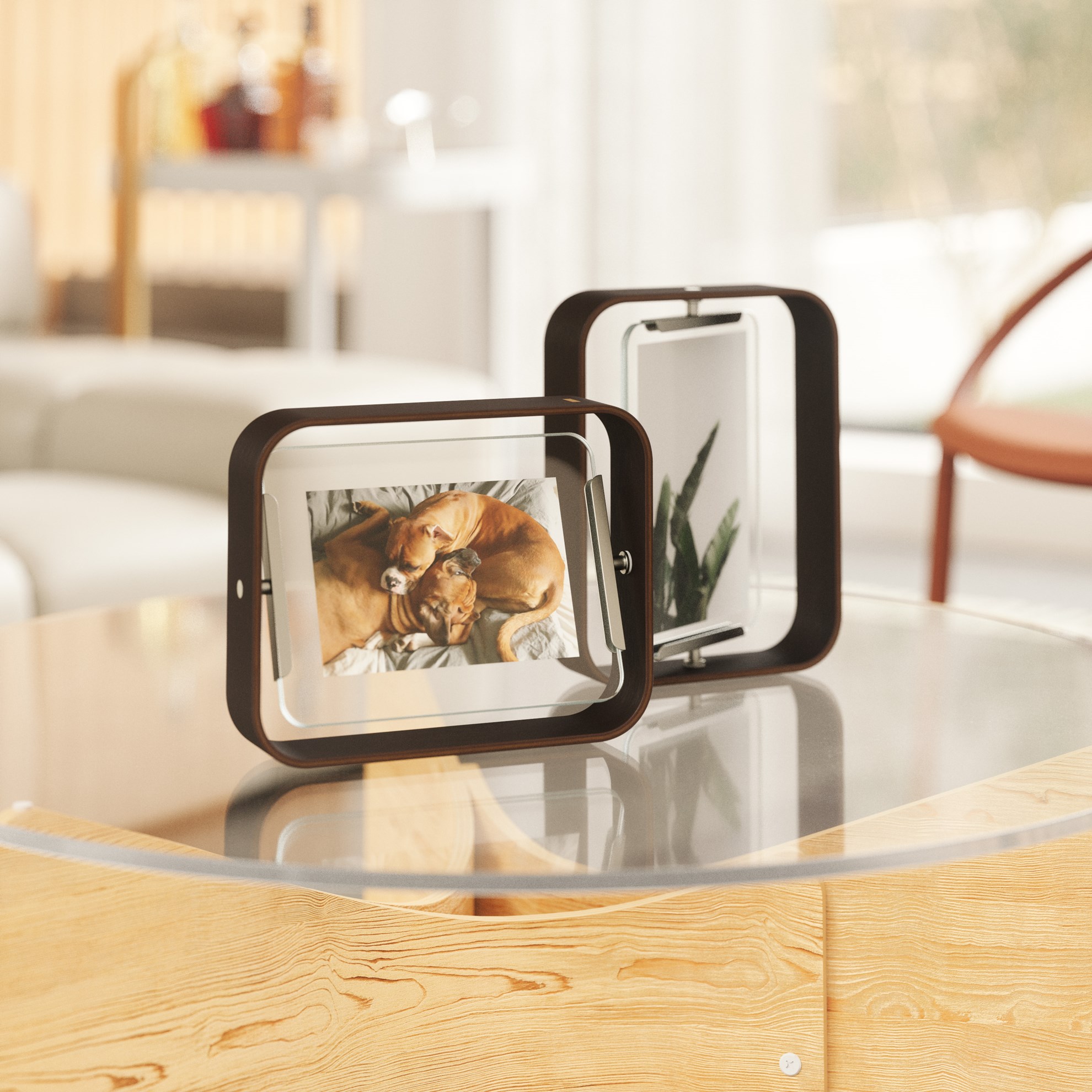 Otočný fotorámeček BELLWOOD 13x18 cm hnědý/starý ořech_5