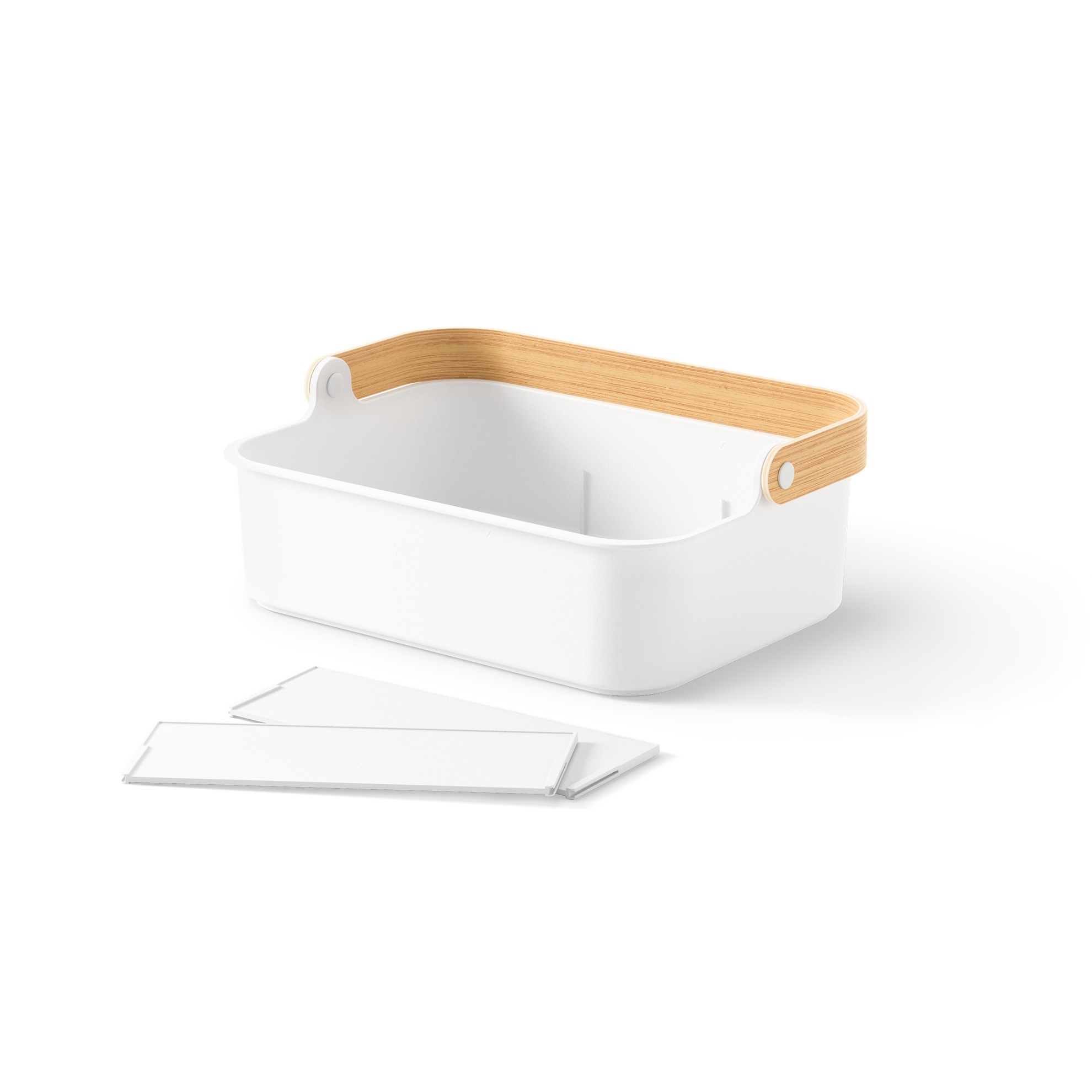 Organizér stohovatelný BELLWOOD BIN 35,5x25,4 cm bílý/přírodní_2