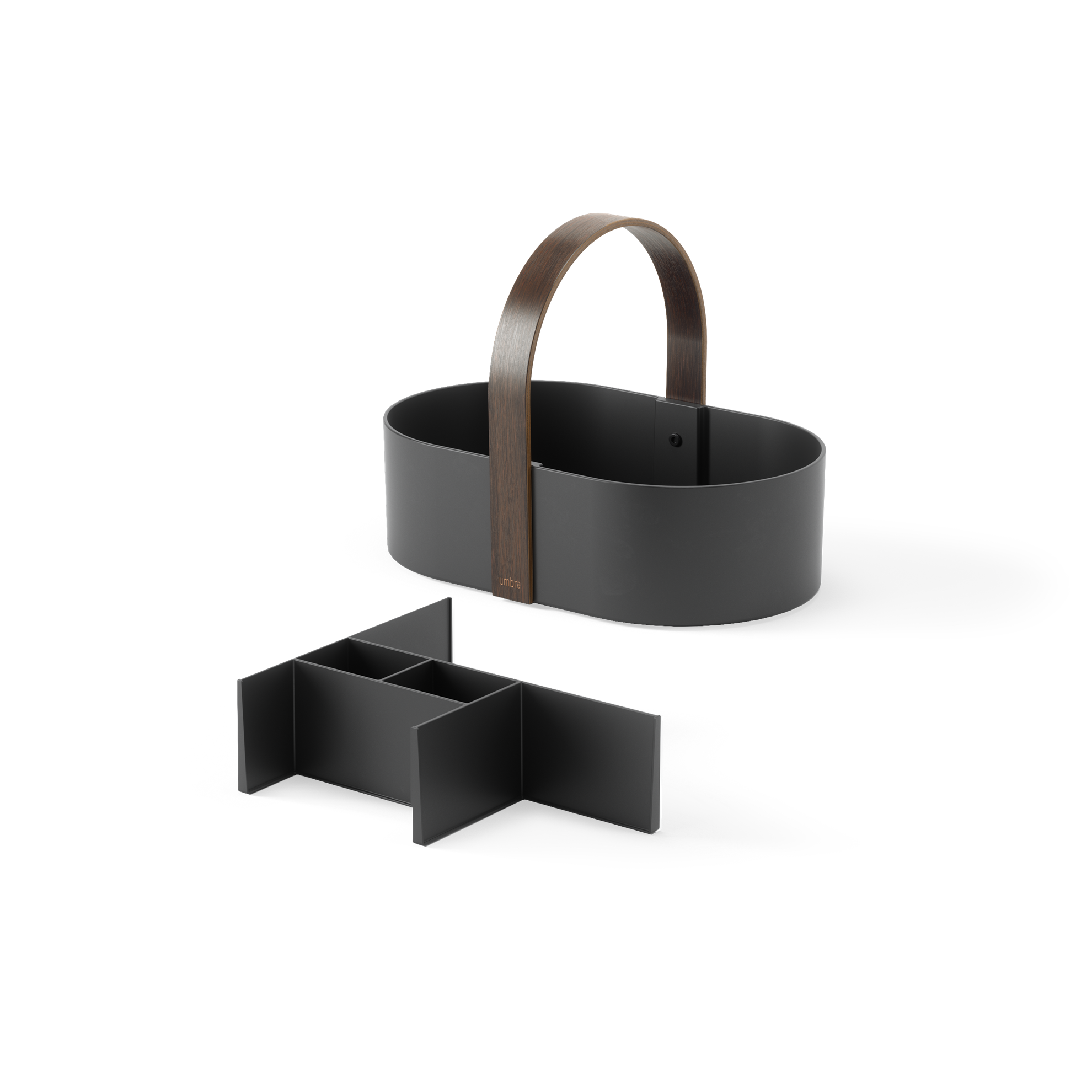 Organizér na kosmetiku BELLWOOD CADDY 30x20x23 cm černý/ořech_1