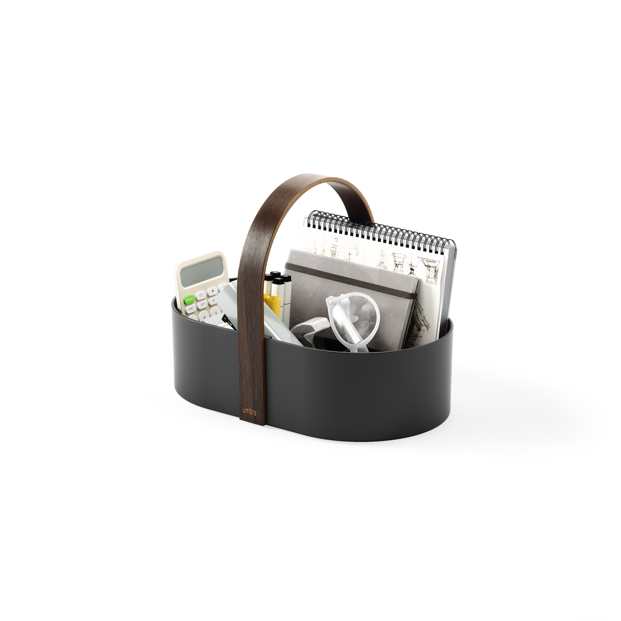 Organizér na kosmetiku BELLWOOD CADDY 30x20x23 cm černý/ořech_4