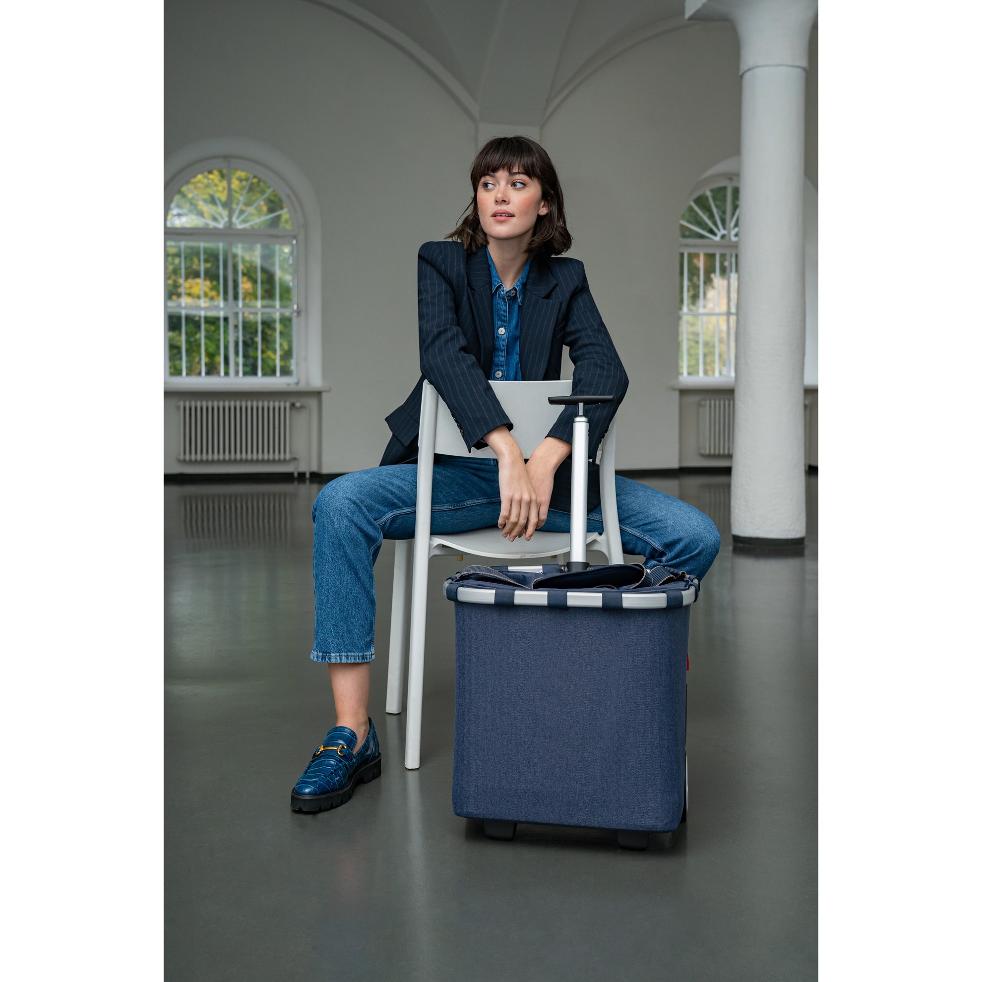 Taška na kolečkách Carrycruiser herringbone dark blue_1
