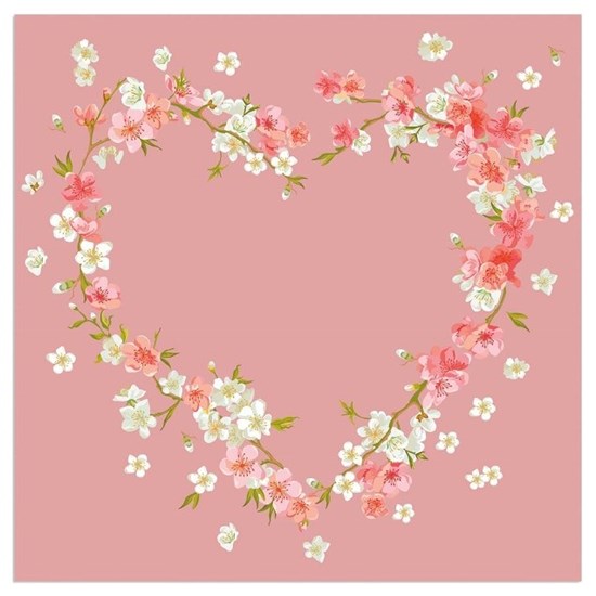 Pap&#237;rov&#233; ubrousky 33x33 cm BAL/20 ks květinov&#233; srdce_0