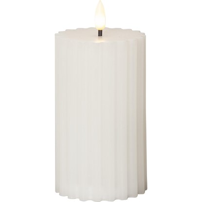 LED dekorační svíčka FLAMME STRIPE V. 15cm bílá_0