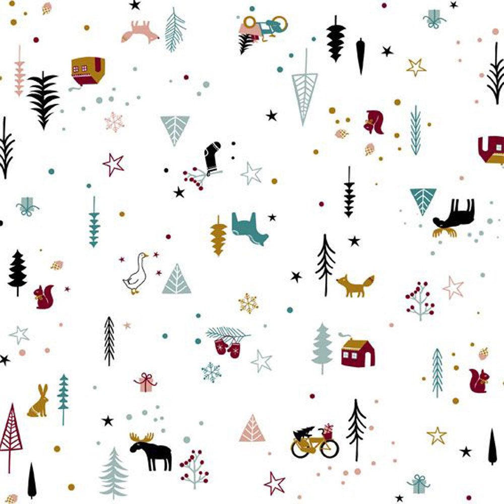 Vánoční balicí papír D.5m bílý s potiskem_0