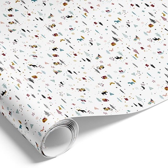 Vánoční balicí papír D.5m bílý s potiskem_1