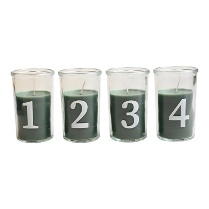 Adventní svíčky ve skle V.10cm SET/4ks zelené_0