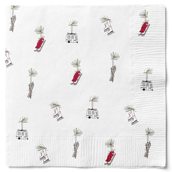 Papírové ubrousky 33x33cm BAL/20ks bílé s potiskem_0