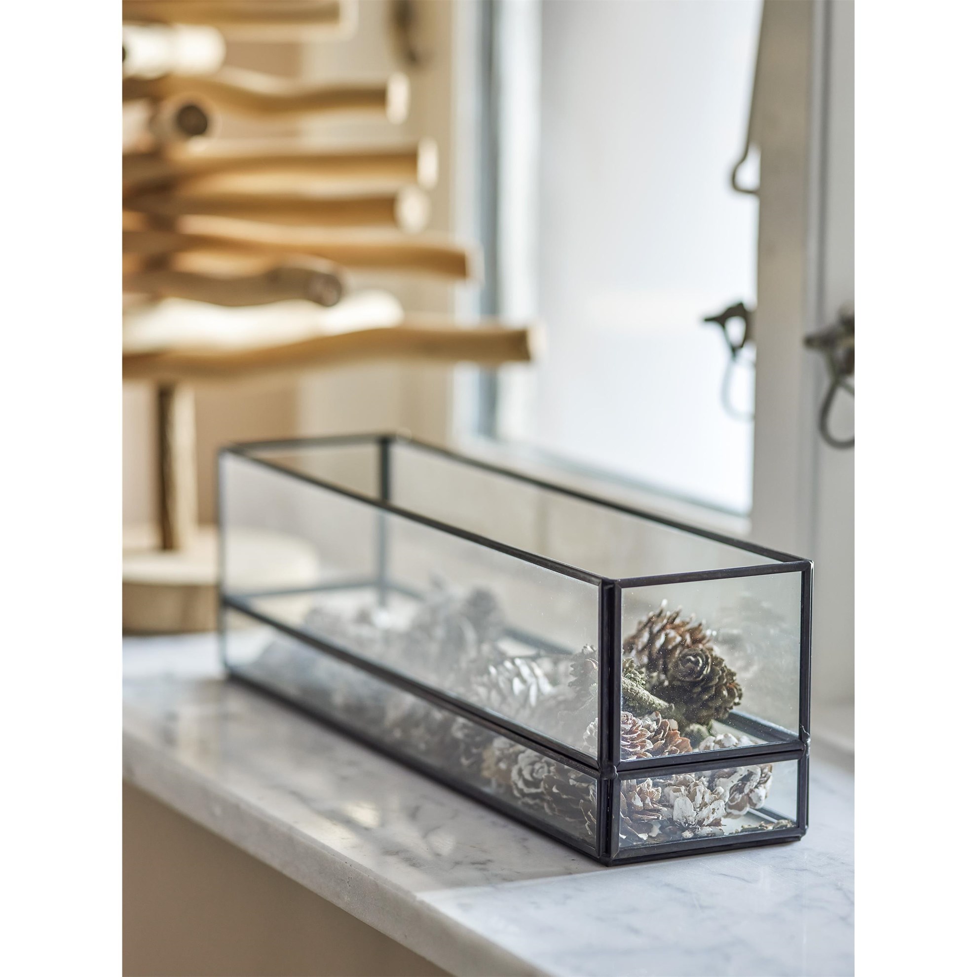 Skleněný dekorační box D. 35cm černý_0