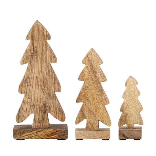 Dřevěná vánoční dekorace LOUELLA SET/3ks hnědá_1