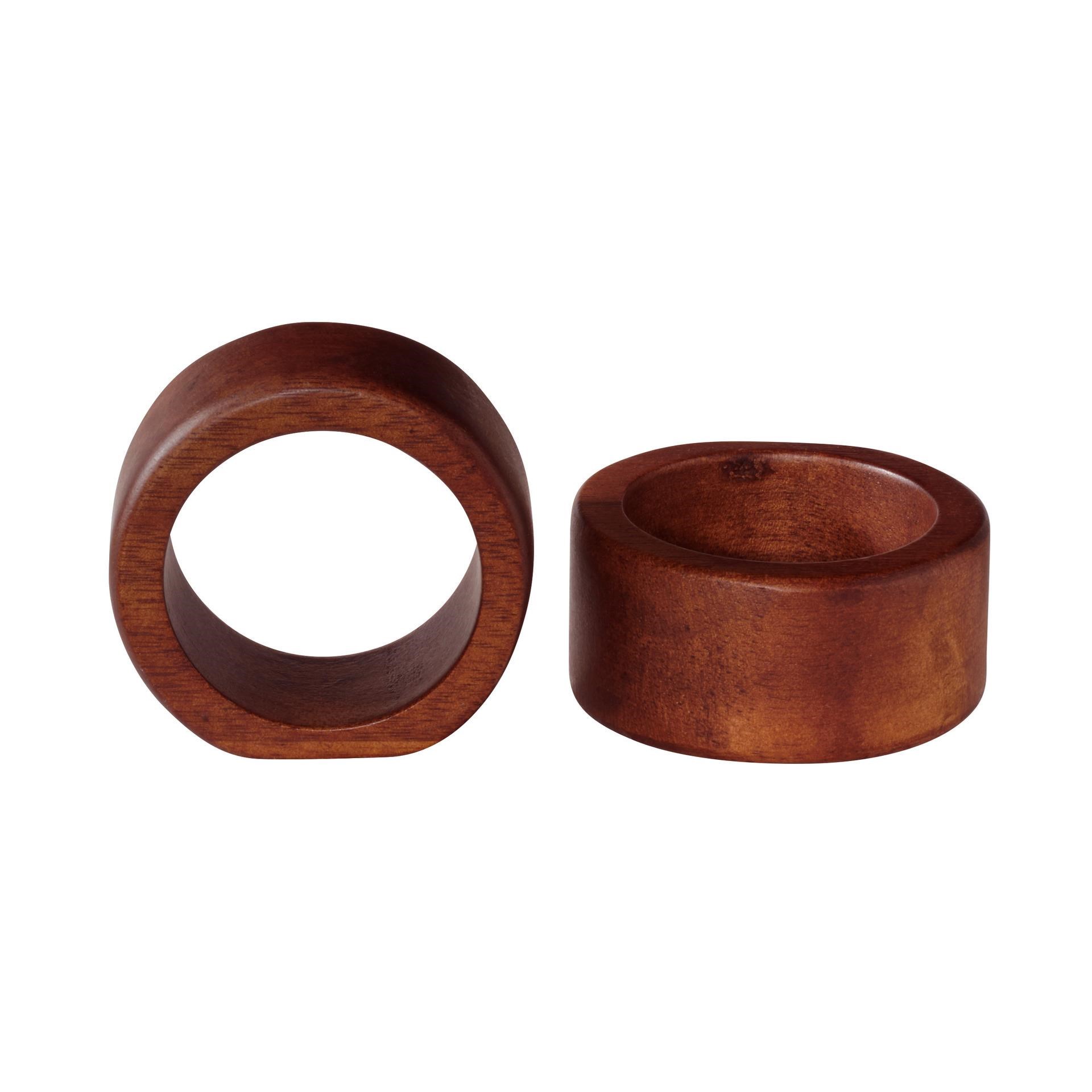 Dřevěné kroužky na ubrousky SET/2ks hladké_1