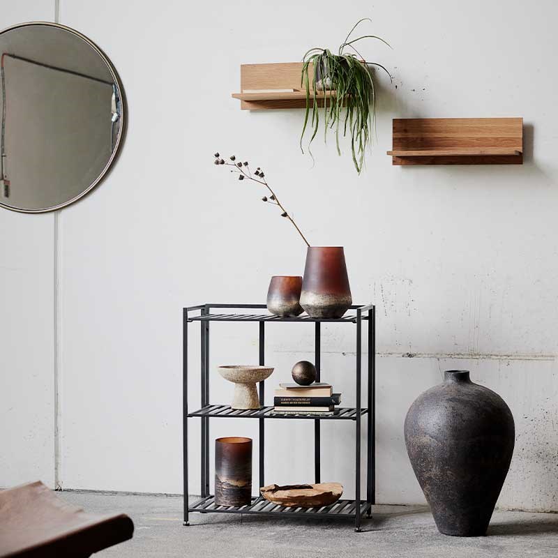 Kovová knihovna / police MANHATTAN V.80cm černá_3