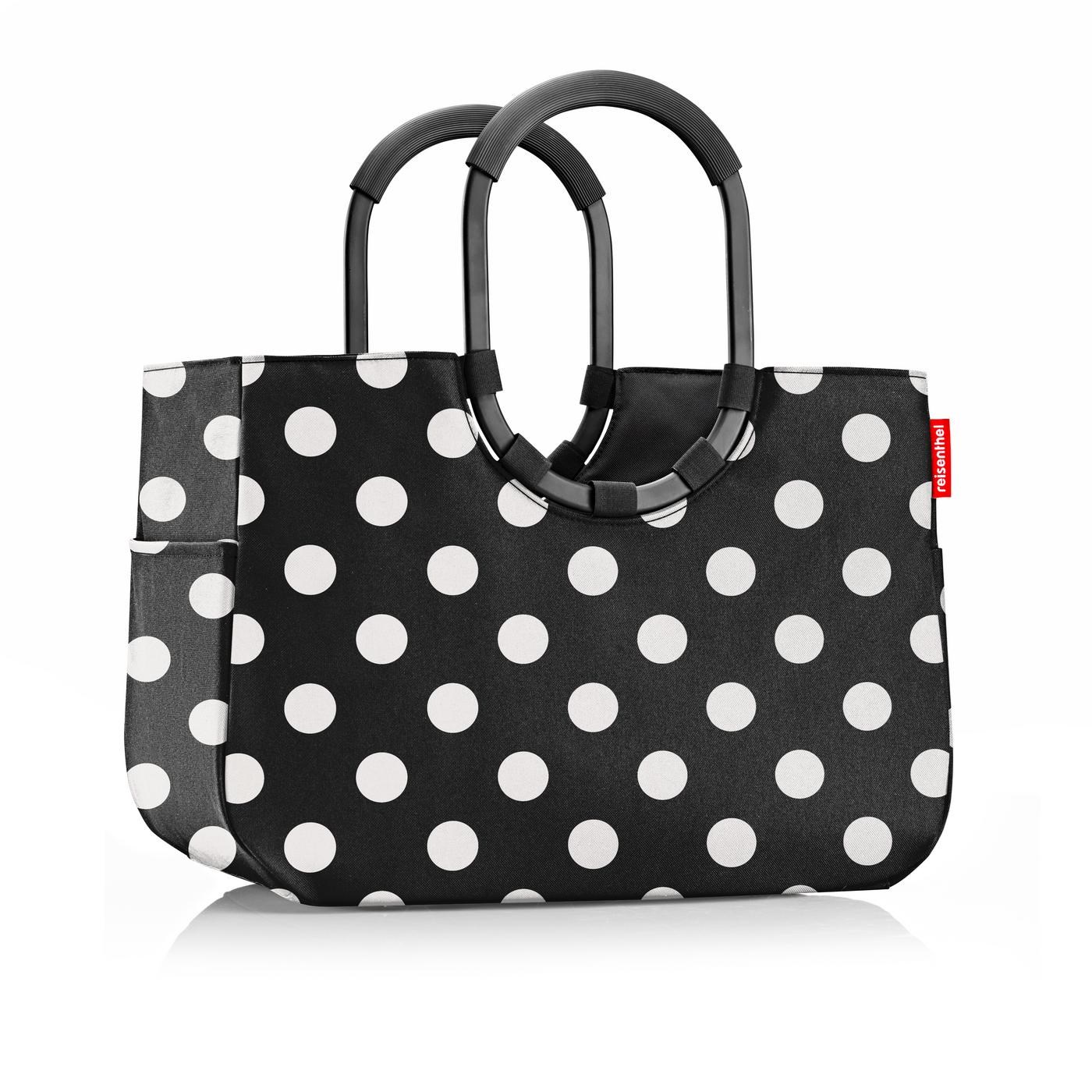Módní taška Loopshopper L frame dots white_1