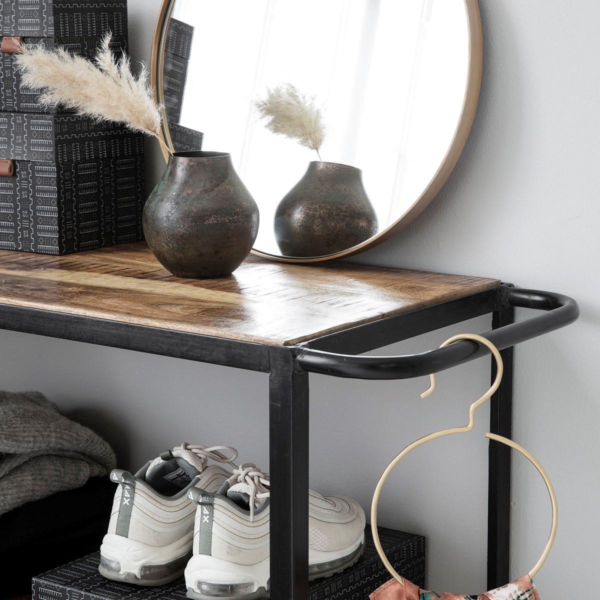 Pojízdná police/knihovna V.98cm přírodní_1