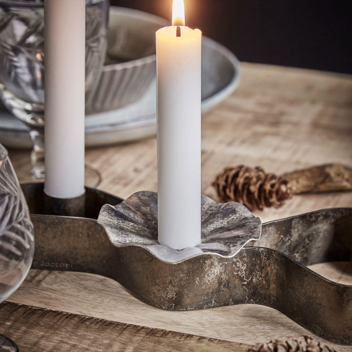 Kroužky na svícen FLOLO SET/2ks tmavě hnědé_2