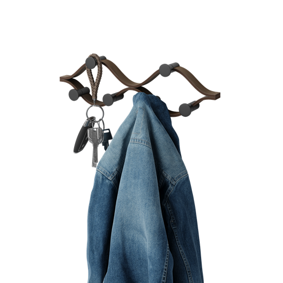 Věšák na zeď Umbra MONTAGE 6 háčků tm. hnědý_0