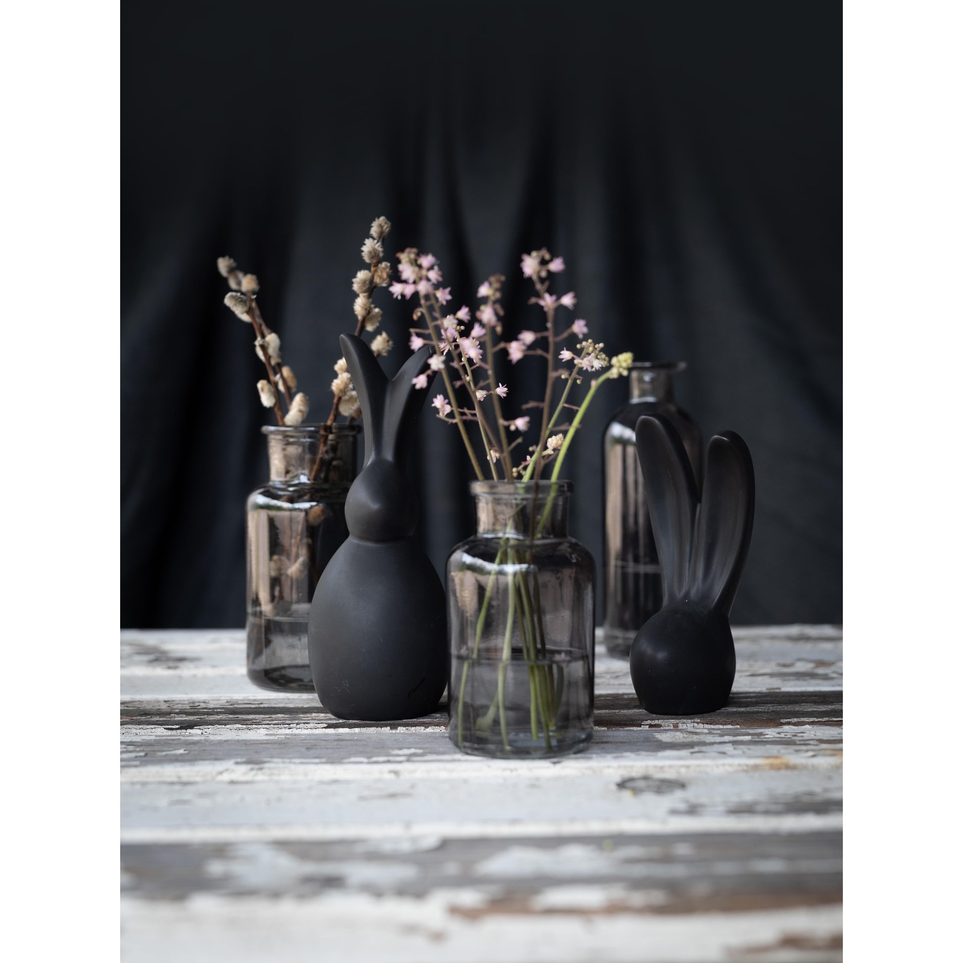 Dekorační hlava zajíce ELARIA V.13 cm černá_0