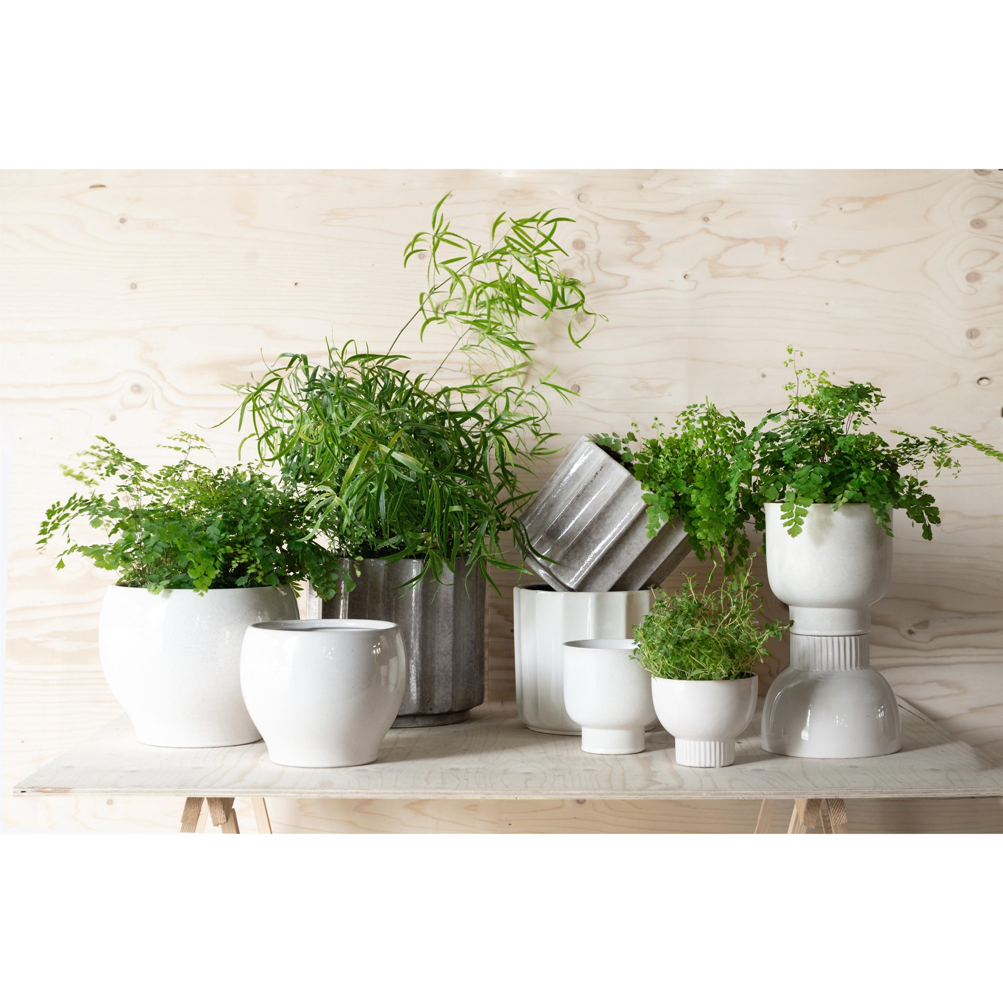 Květináče CELINA V.19/14 cm šedo-bílé SET/2ks_2