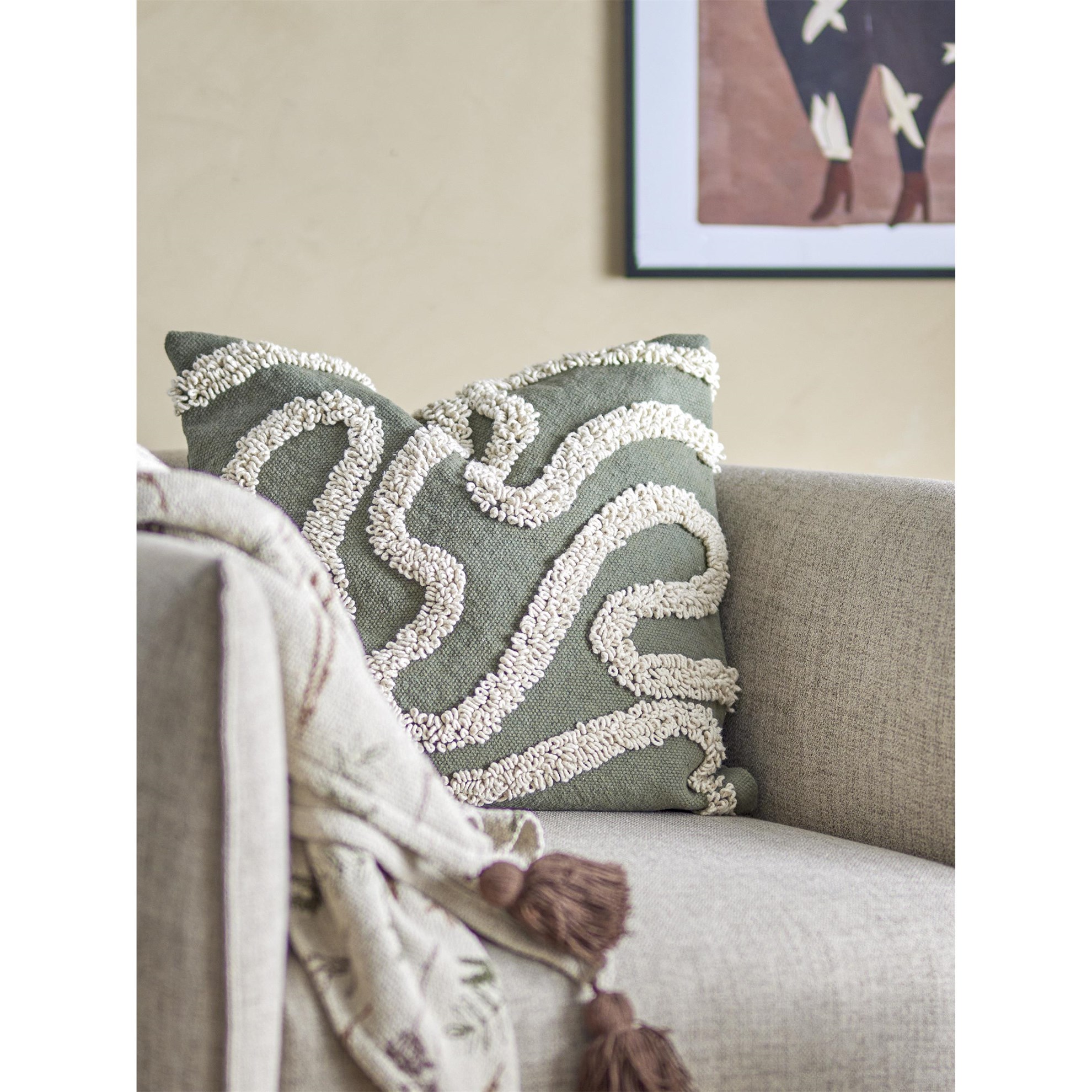 Bavlněný polštář MIRFIELD  45x45cm zelený_1