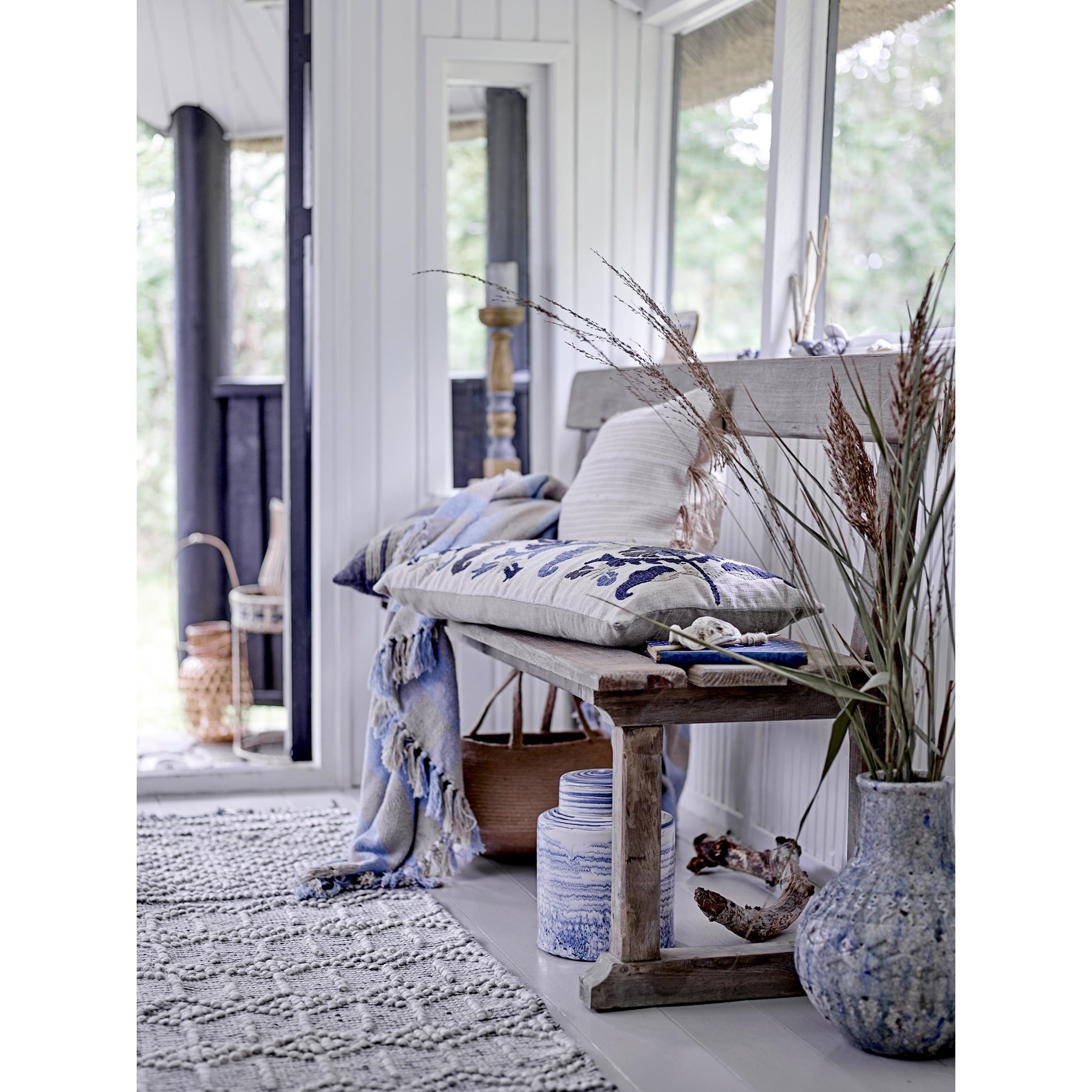 Pléd/přehoz LARGS 160x130cm z recyklované bavlny modrý_2