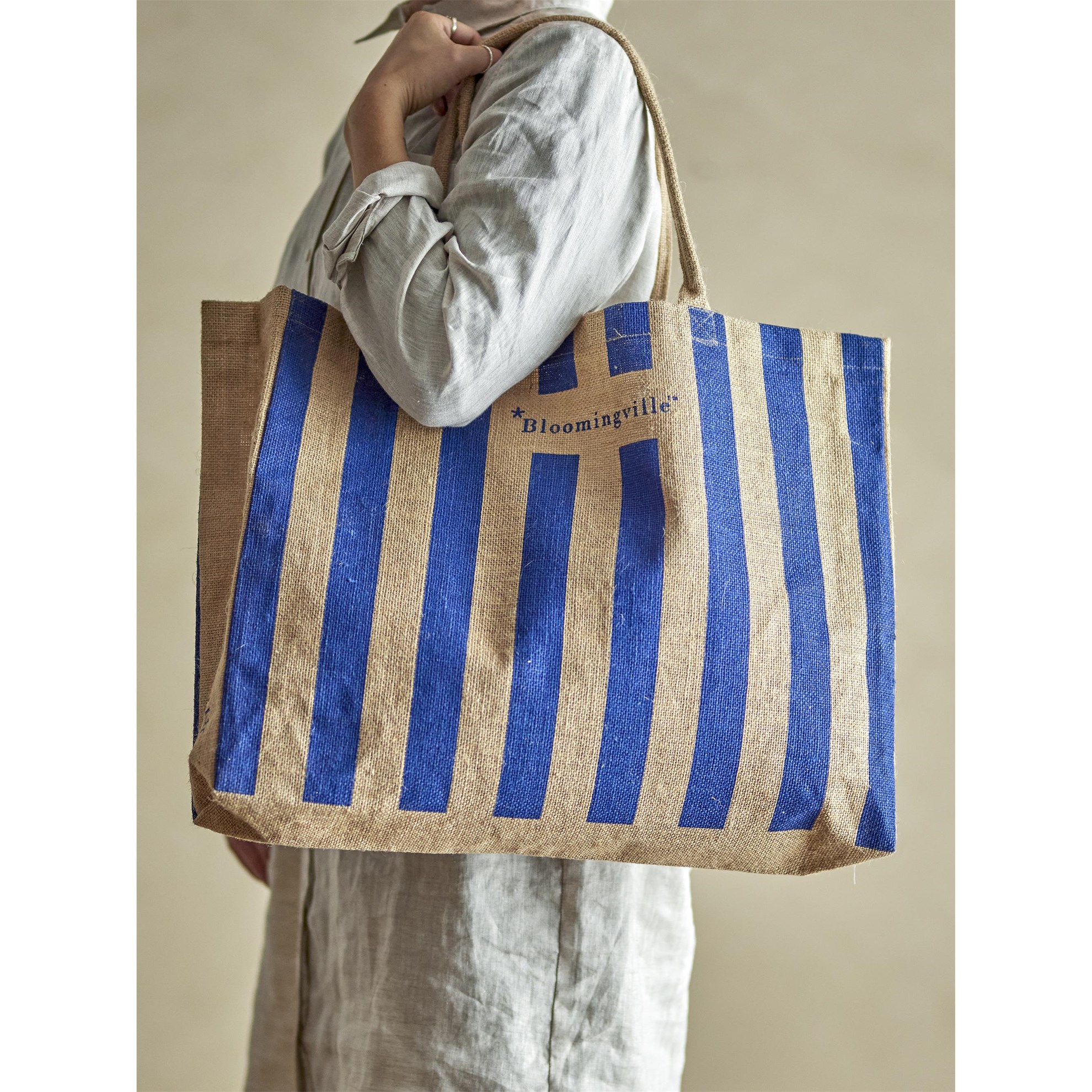 Nákupní taška BERGAMO, modrá, juta_2