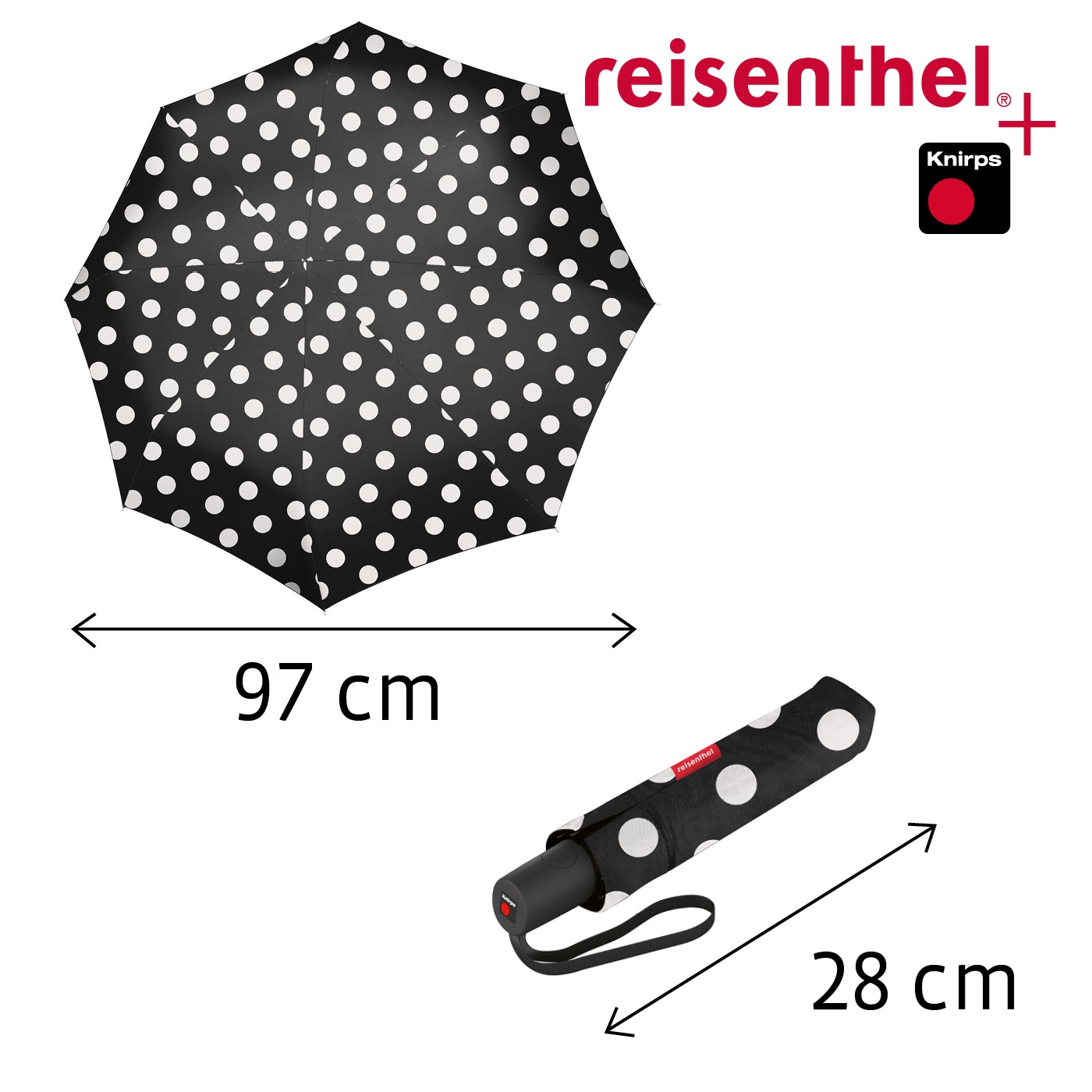 Deštník Umbrella Pocket Duomatic dots white_0