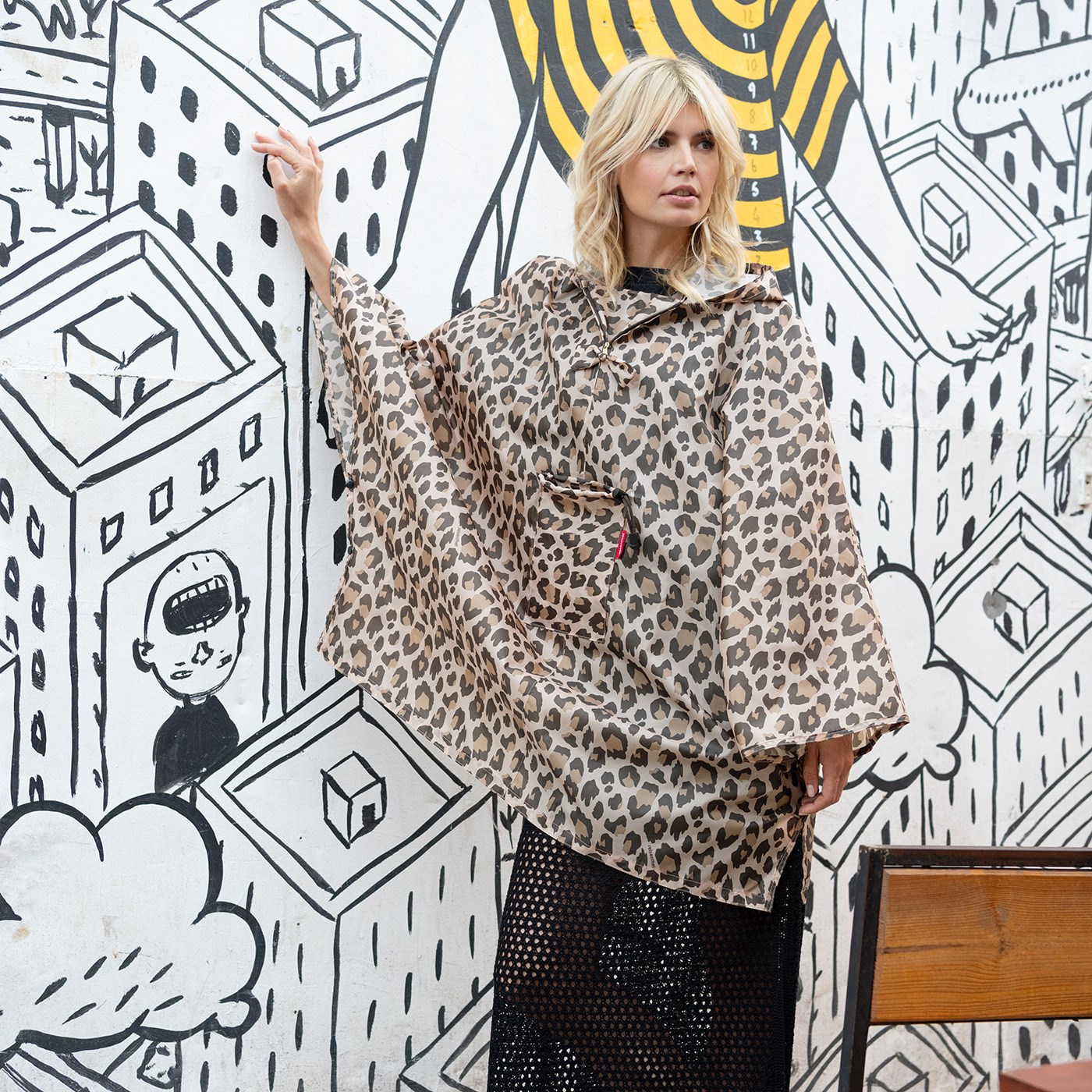 Skládací pláštěnka Mini Maxi Poncho leo macchiato_1