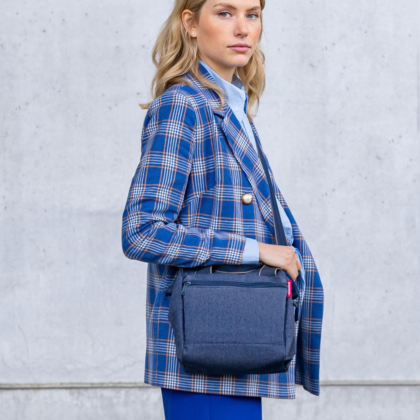 Taška přes rameno Allrounder Cross herringbone dark blue_1