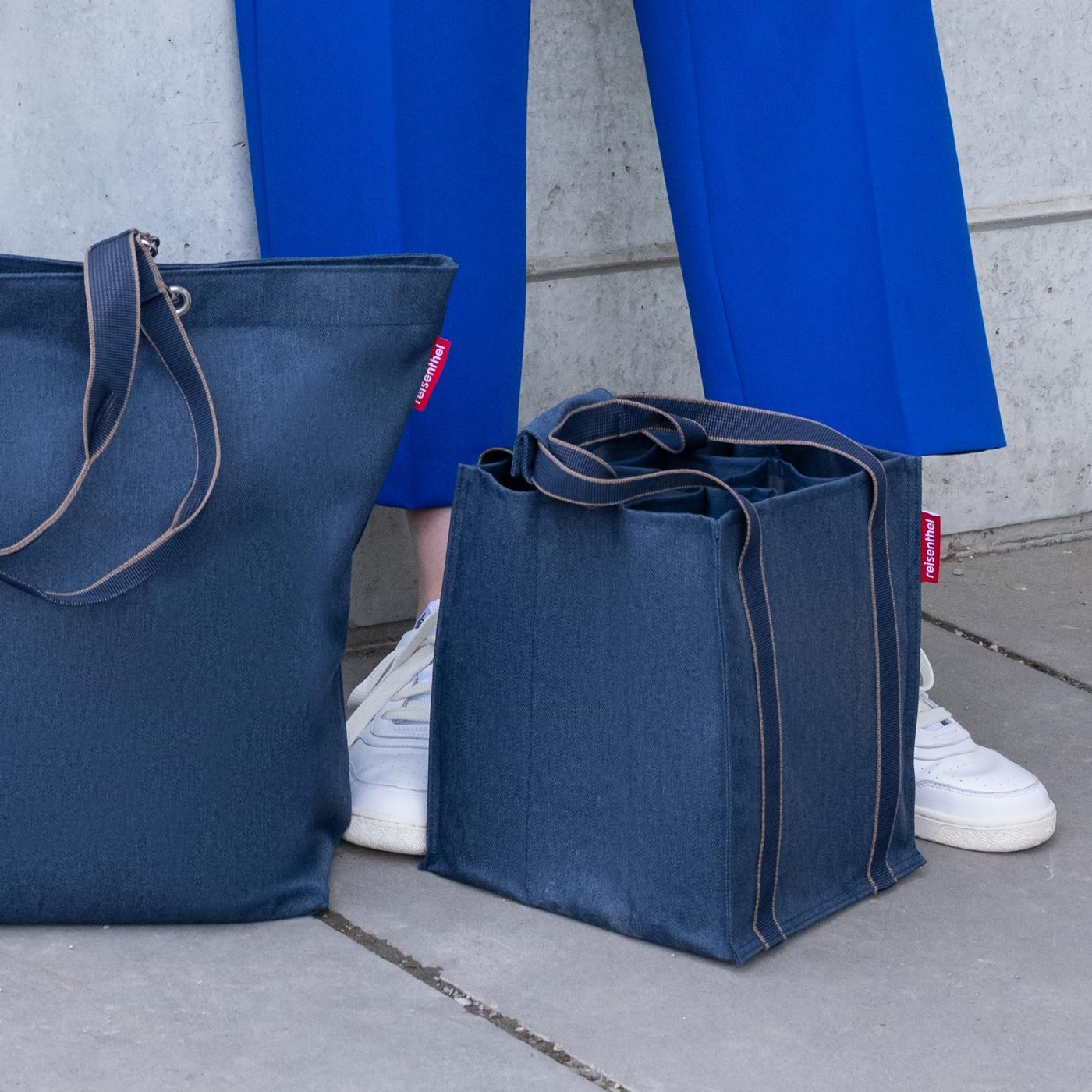 Taška na lahve Bottlebag herringbone dark blue_0