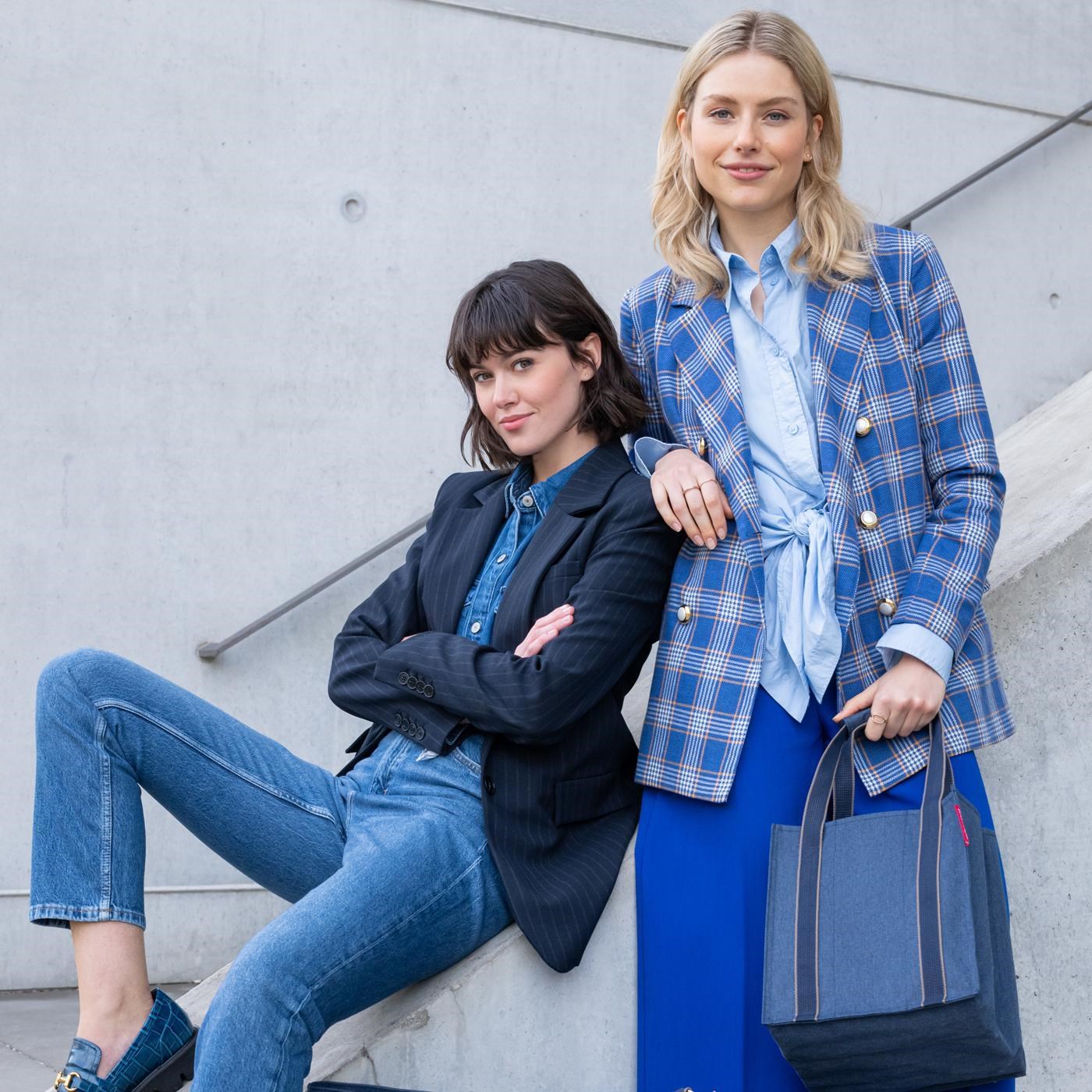 Taška na lahve Bottlebag herringbone dark blue_1