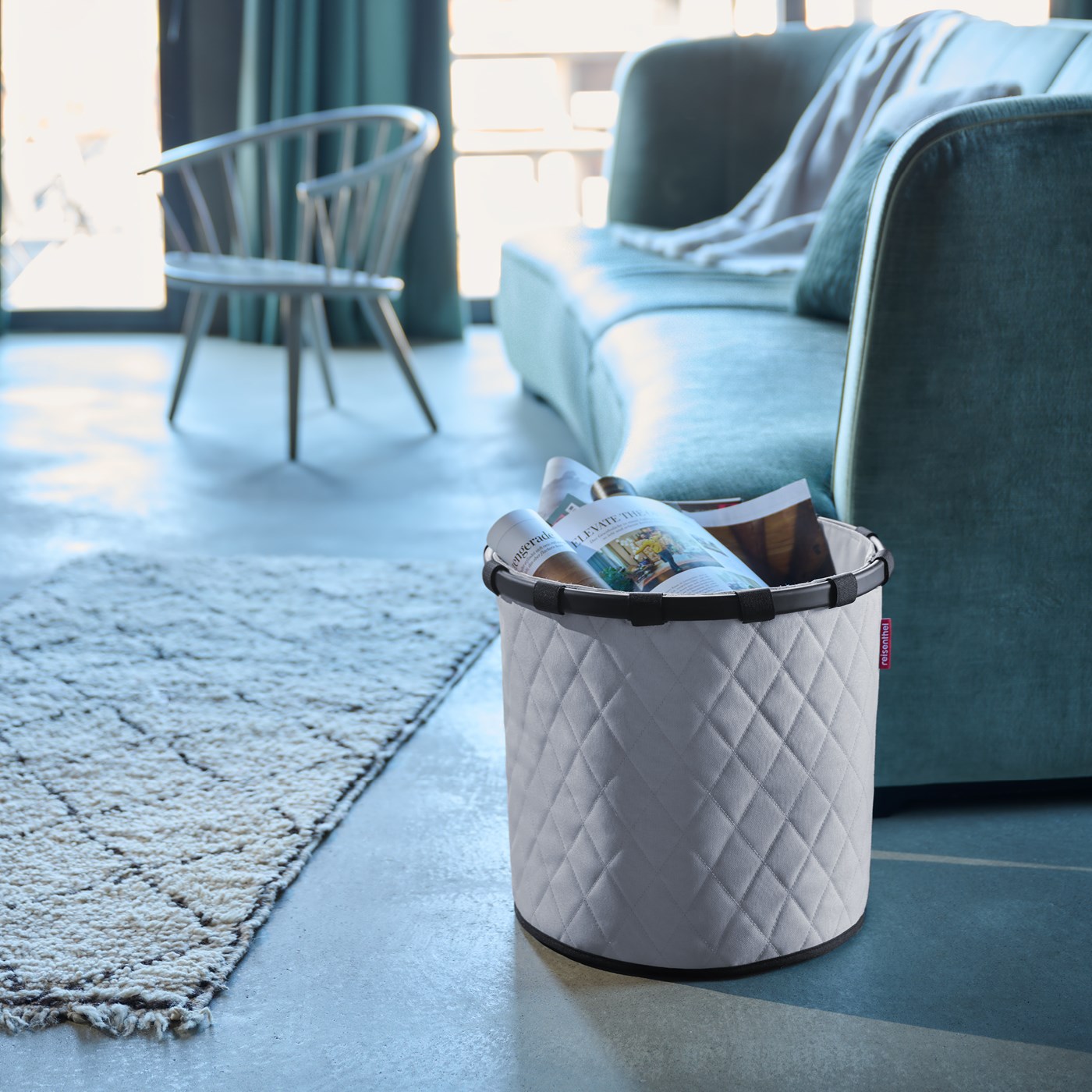 Úložný koš Homebasket M Frame Rhombus light grey_0