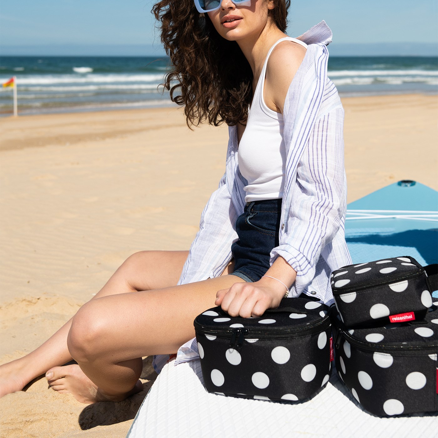 Termobox Coolerbag S pocket dots white_0