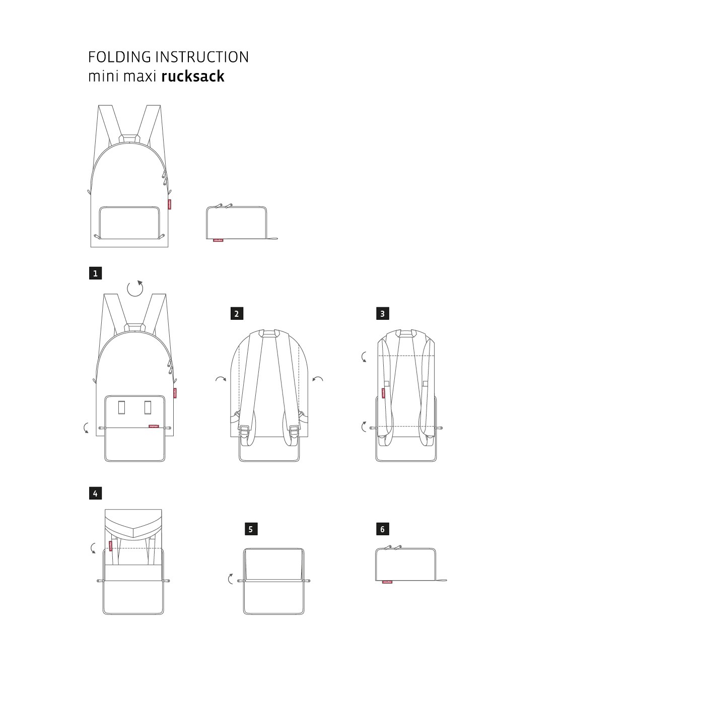 Skládací batoh Mini Maxi Rucksack dots white_1