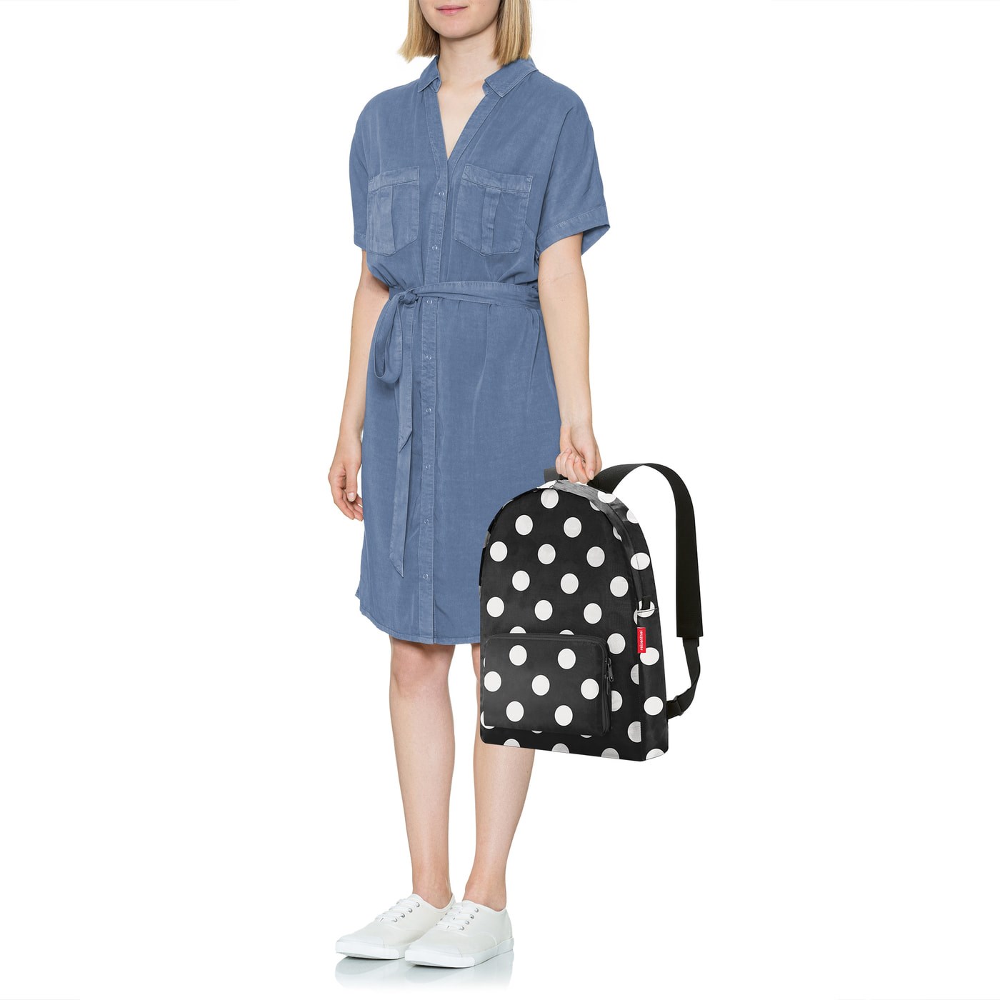 Skládací batoh Mini Maxi Rucksack dots white_2