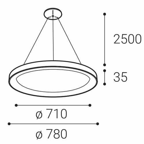 Závěsné vnitřní stropní svítidlo BELLA SLIM P.78 cm bílé - TRIAC stmívání_0