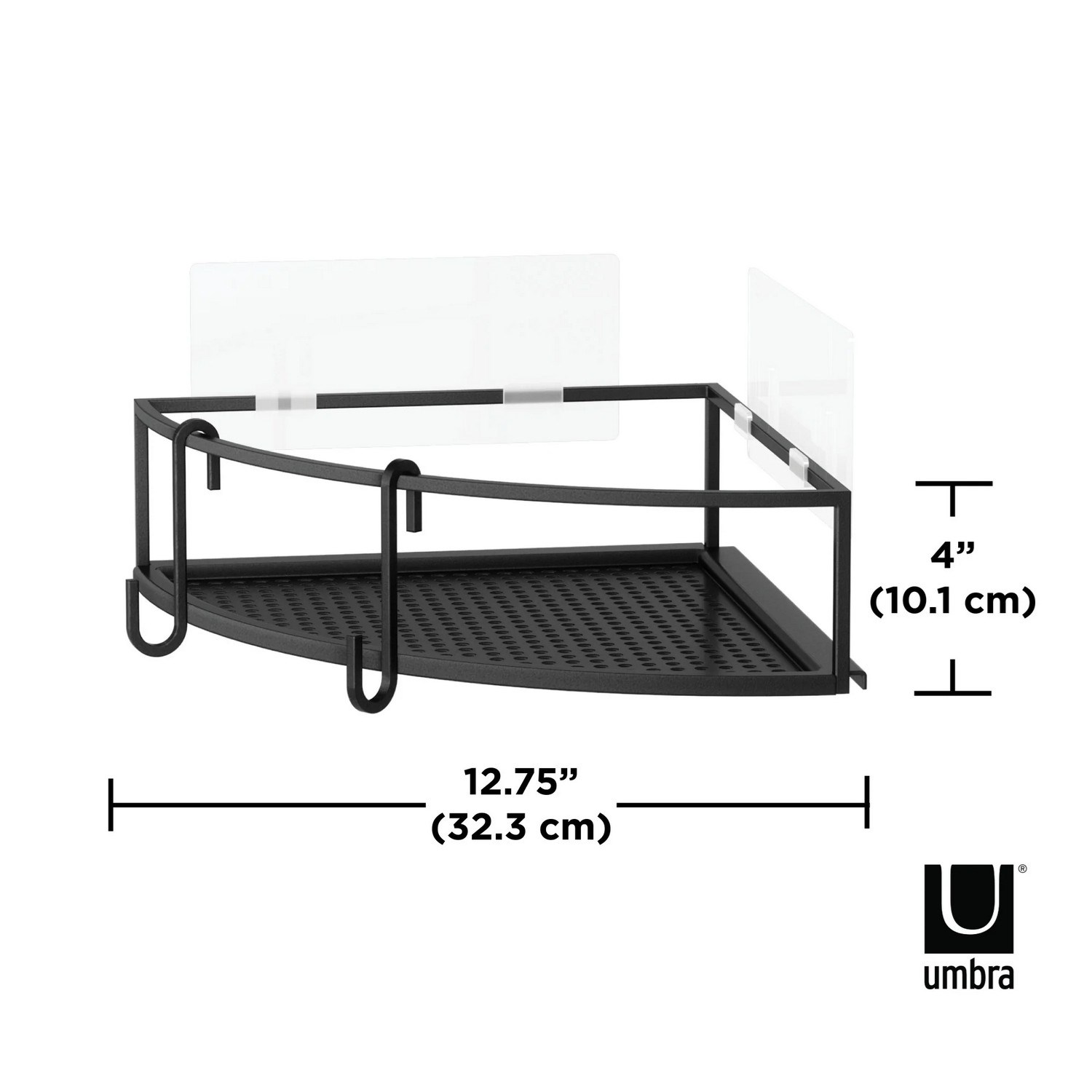 Kovová polička do sprchy rohová CUBIKO SET/2ks černý_1