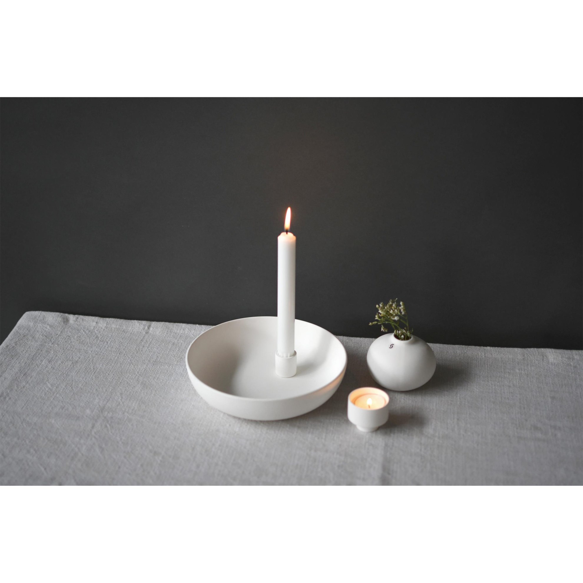 Keramický svícen LIDATORP L P. 21cm bílý_3