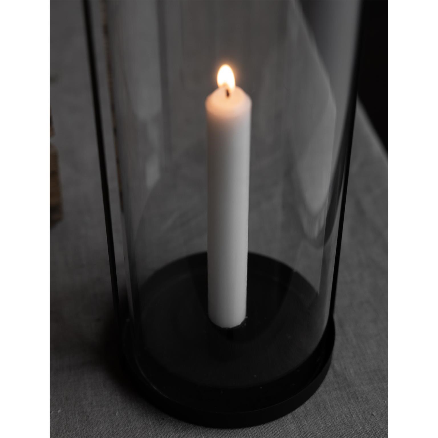 Skleněná lucerna v kovovém stojanu KVARNVIK L 15x50cm černá_1